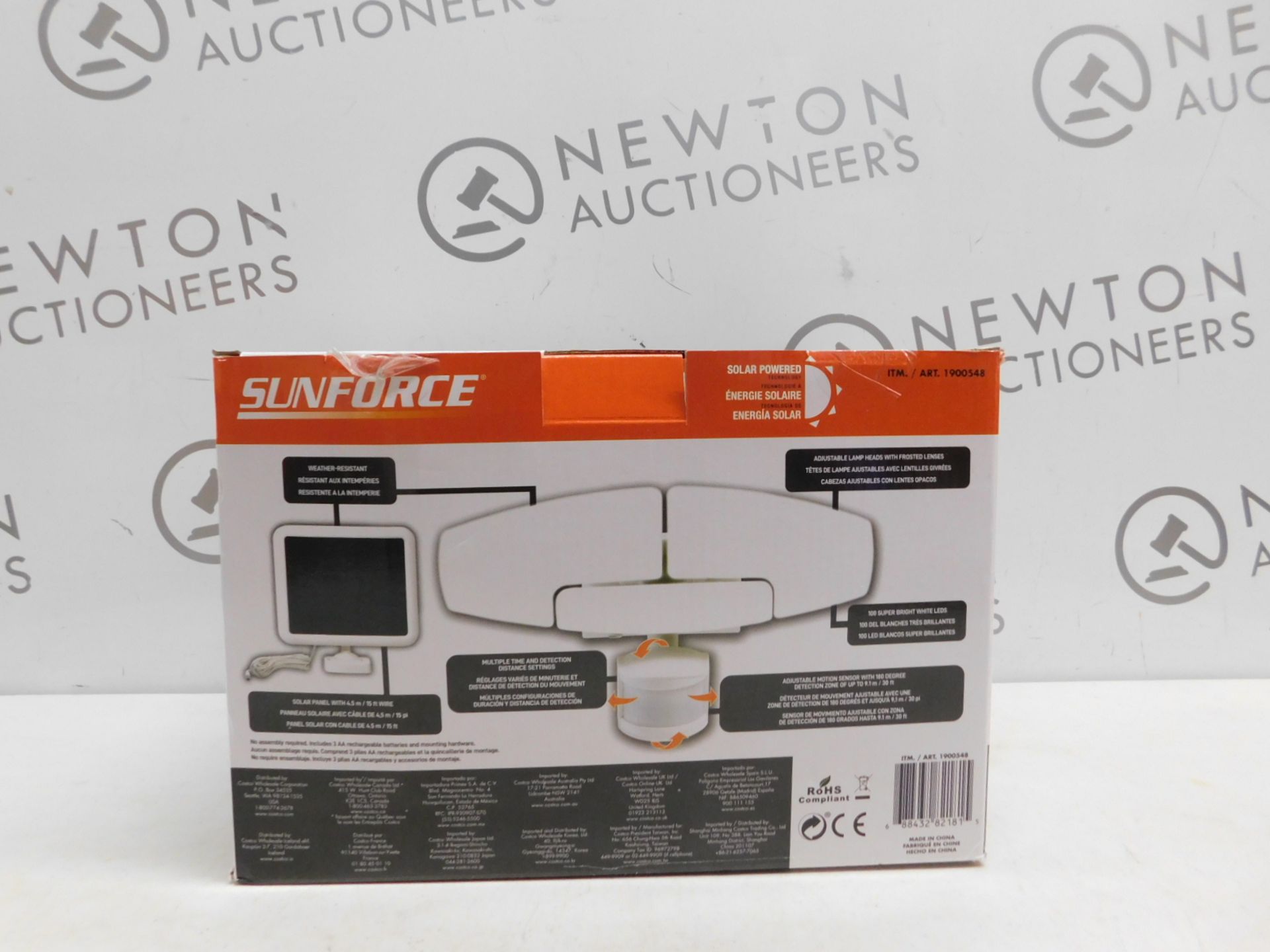 1 BOXED SUNFORCE 150 LED TRIPLE HEAD SOLAR MOTION ACTIVATED LIGHT RRP Â£119.99