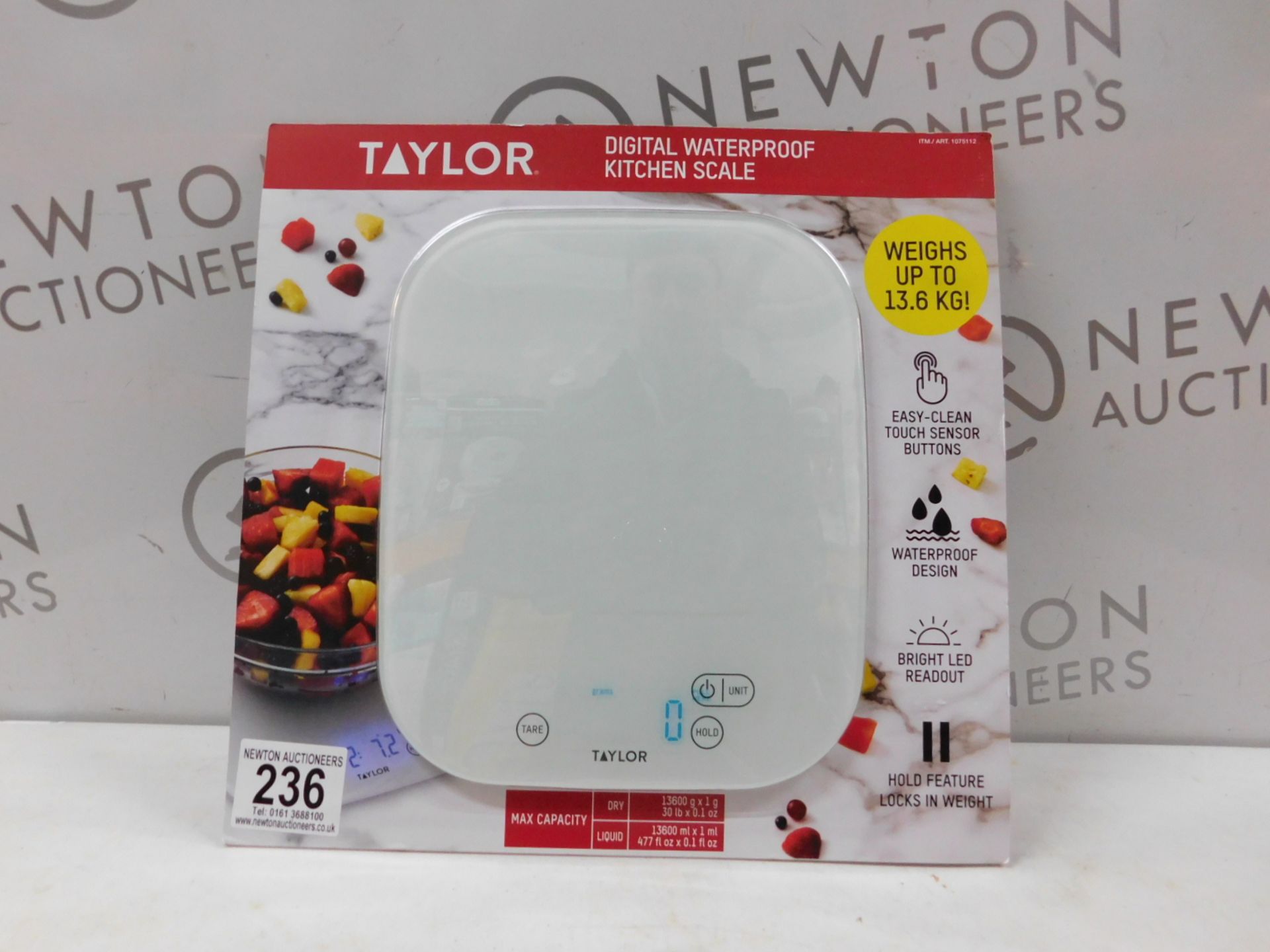 1 BRAND NEW PACK OF TAYLOR DIGITAL WATERPROOF KITCHEN SCALE RRP Â£29.99