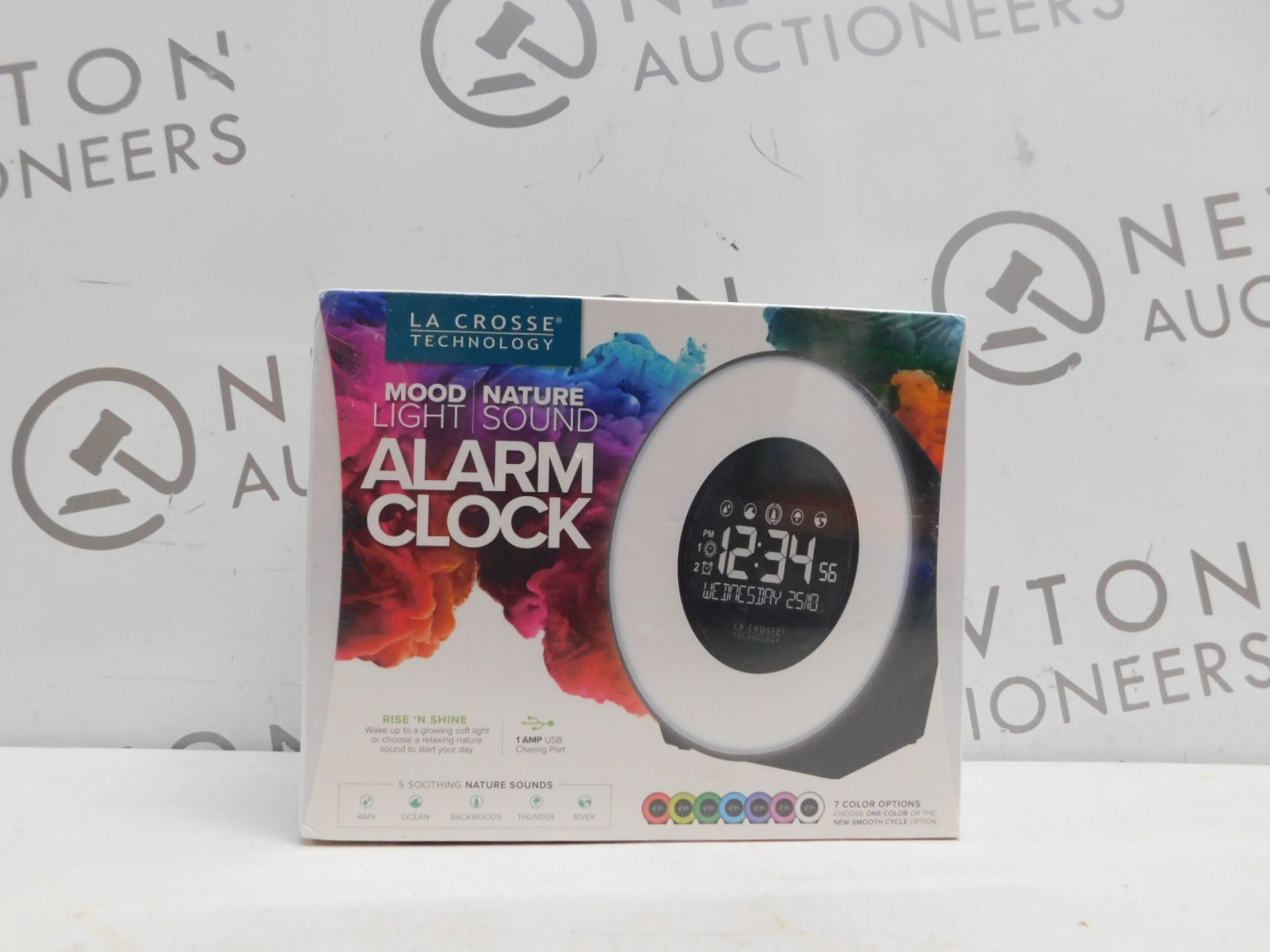 1 BRAND NEW SEALED BOXED LA CROSSE TECHNOLOGY COLOUR MOOD LIGHT ALARM CLOCK RRP Â£44.99