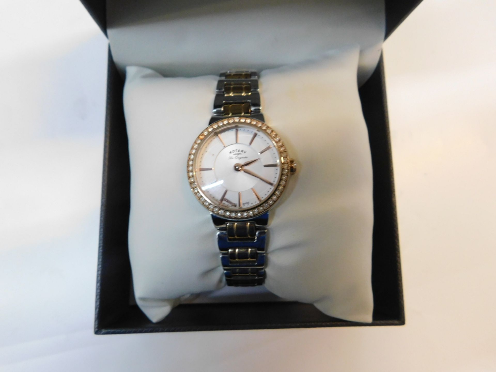 1 BOXED ROTARY LADIES ROSE GOLD WATCH MODEL LB00058/41 RRP Â£149.99