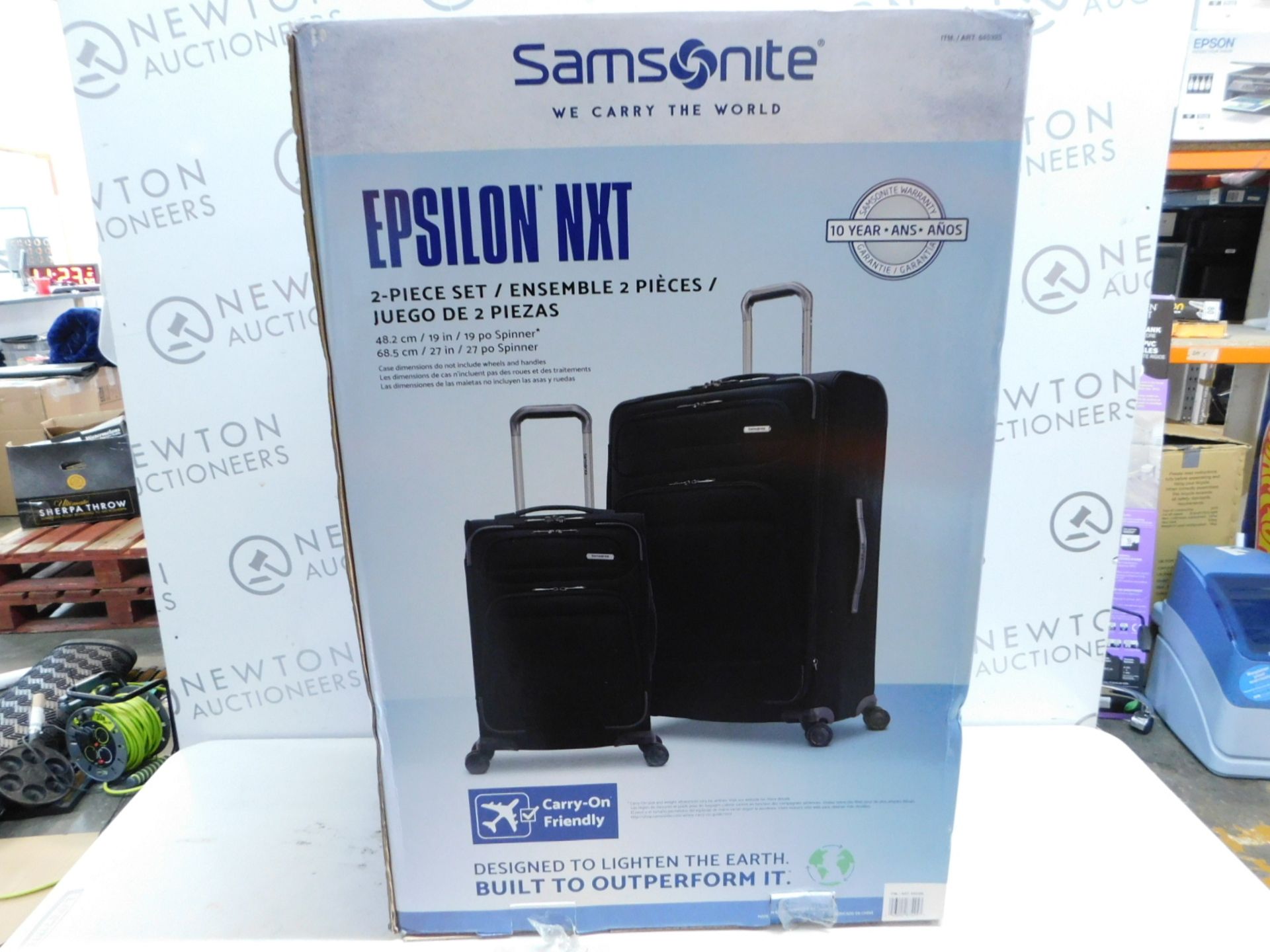 1 BOXED SAMSONITE 2-PIECE EPSILON NXT SOFTSIDE SPINNER LUGGAGE SET RRP Â£229.99