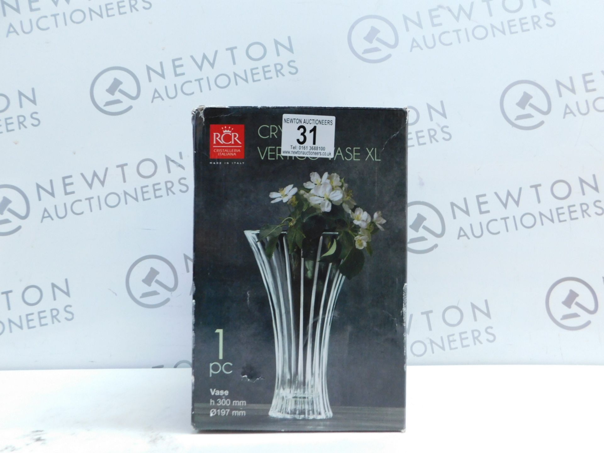 1 BOXED RCR CRYSTAL VERTIGO VASE XL RRP Â£29.99