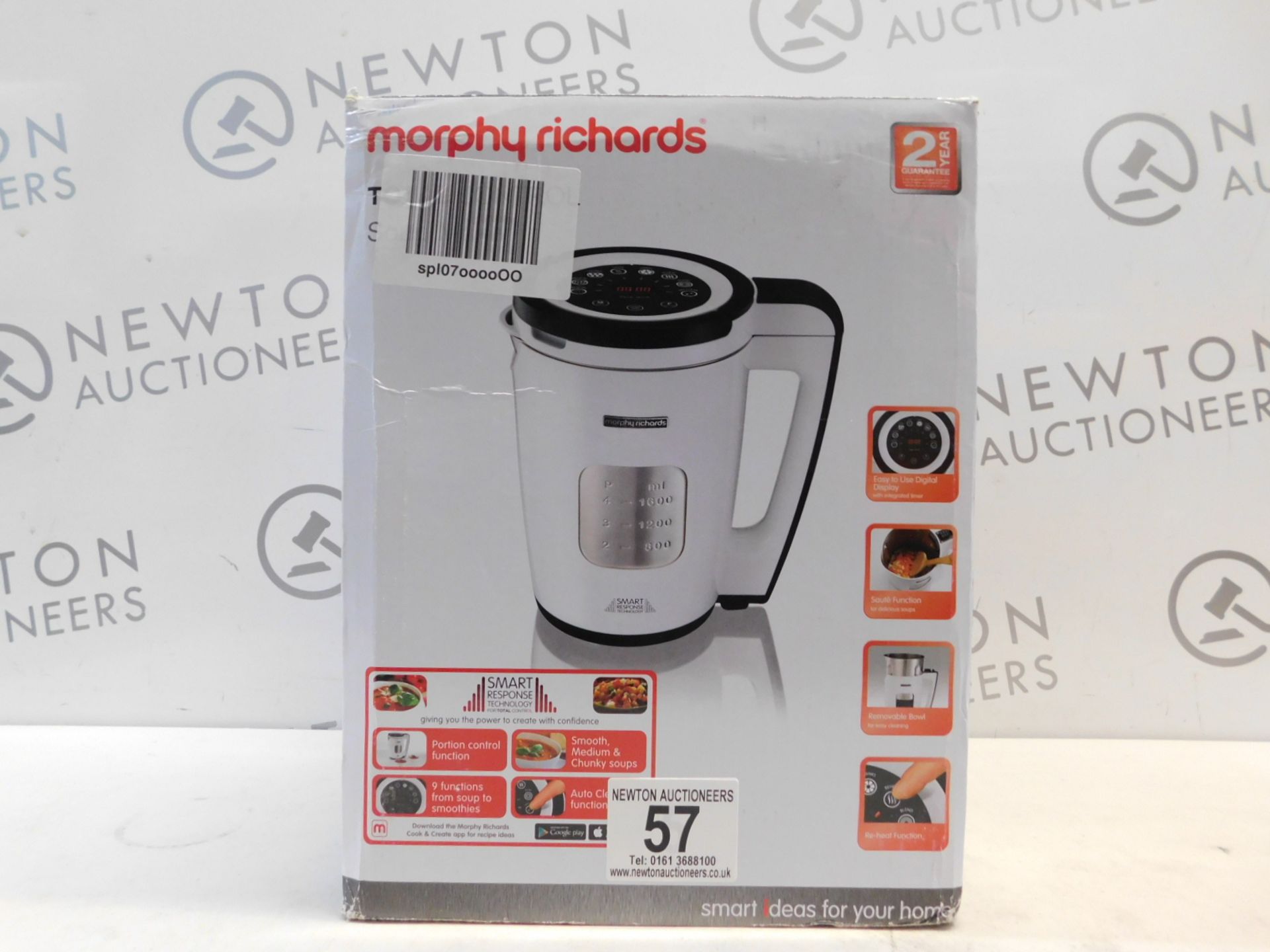 1 BOXED MORPHY RICHARDS 501020 TOTAL CONTROL WHITE SOUP MAKER RRP Â£79.99