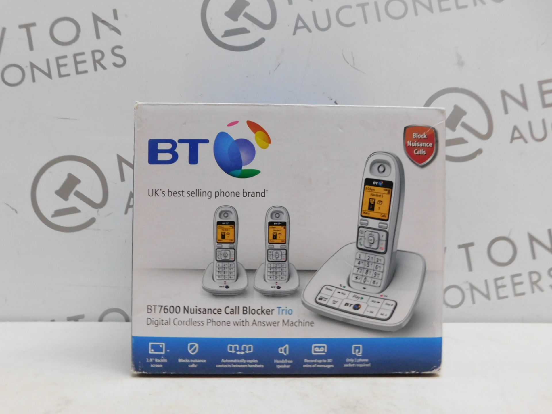 1 BOXED BT7600 NUISANCE CALL BLOCKER TRIO DIGITAL CORDLESS ANSWERPHONE SYSTEM RRP Â£179.99