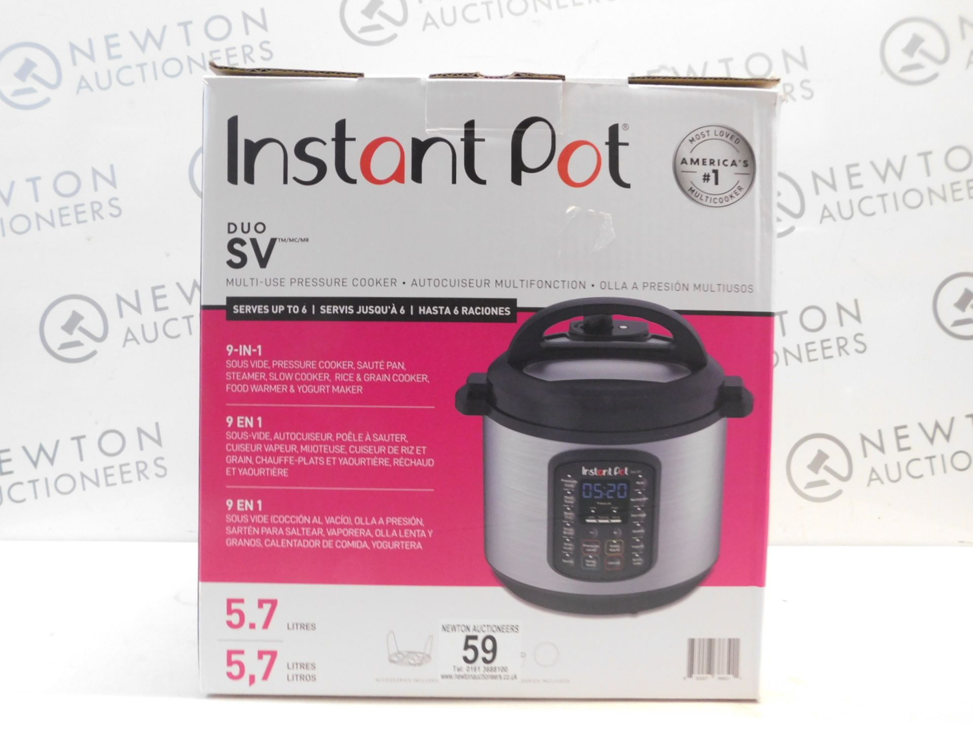 1 BOXED INSTANT POT IP-DUO60 7 IN 1 MULT-FUNCTIONAL COOKER RRP Â£159.99