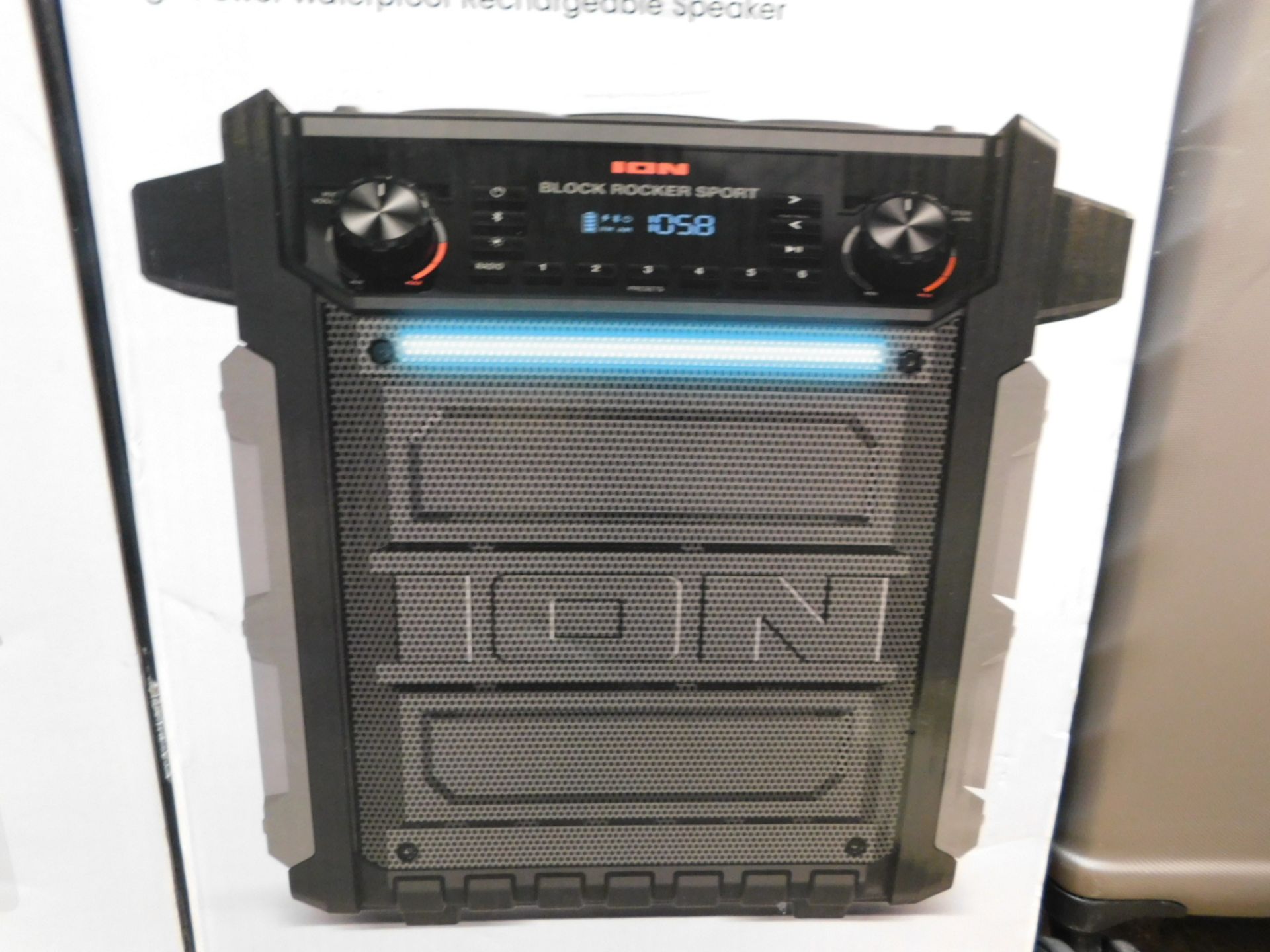 1 BOXED ION BLOCK ROCKER SPORT BLUETOOTH PORTABLE SOUND SYSTEM RRP Â£249.99 (WORKING, IN EXCELLENT