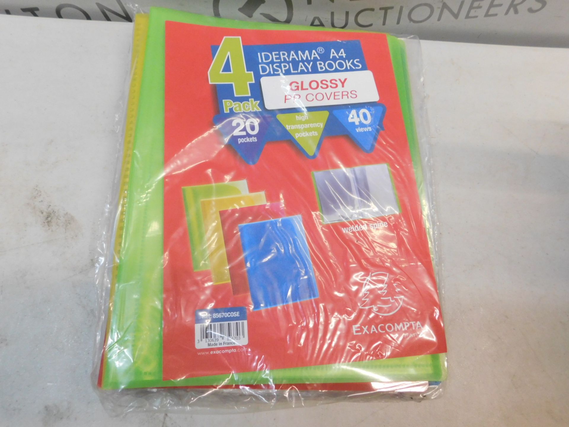1 BRAND NEW PACK OF 4 EXACOMPTA A4 20 POCKET GLOSSY DISPLAY BOOKS RRP Â£24.99