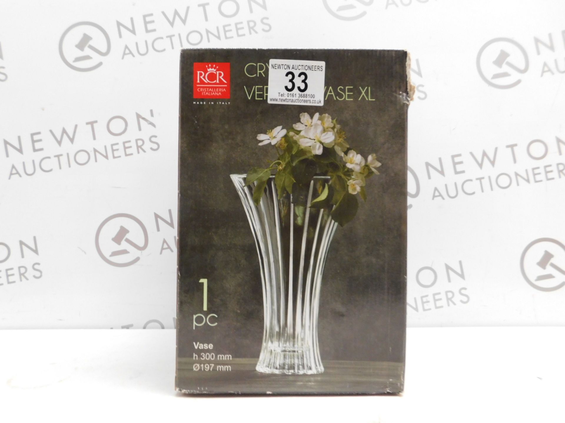 1 BOXED RCR CRYSTAL VERTIGO VASE XL RRP Â£29.99