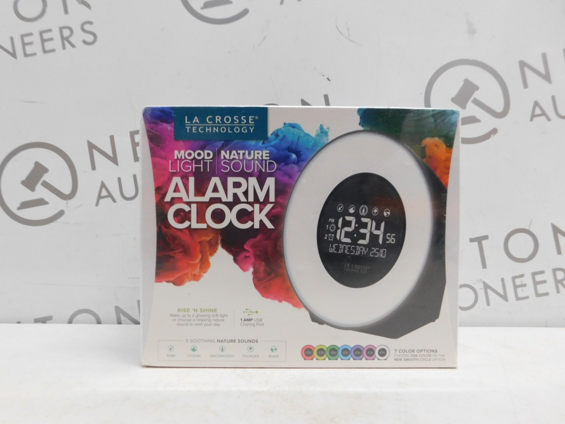 1 BRAND NEW SEALED BOXED LA CROSSE TECHNOLOGY COLOUR MOOD LIGHT ALARM CLOCK RRP Â£44.99