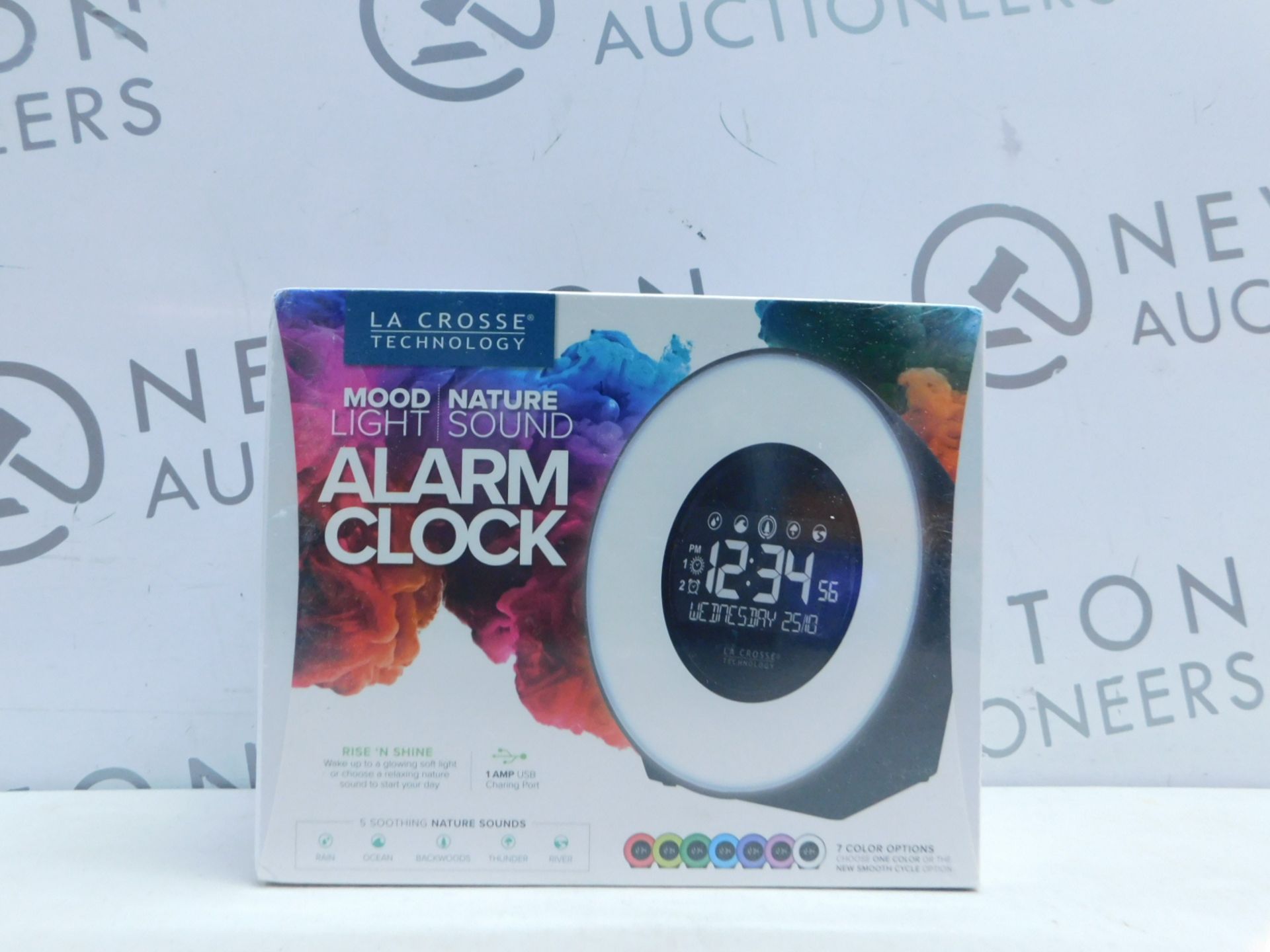 1 BRAND NEW SEALED BOXED LA CROSSE TECHNOLOGY COLOUR MOOD LIGHT ALARM CLOCK RRP Â£44.99