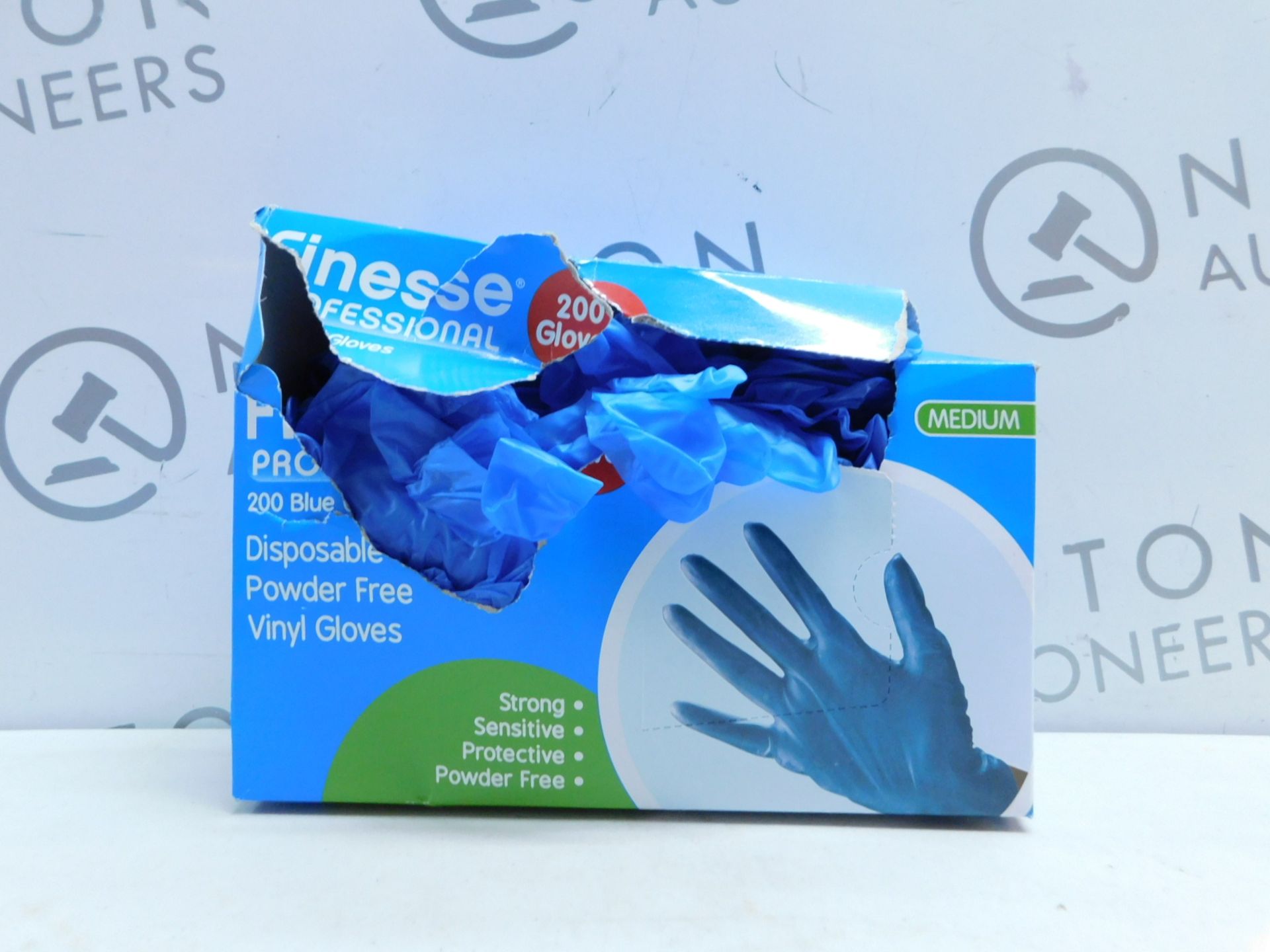 1 BOXED FINESSE PROFESSIONAL 200 BLUE VINYL GLOVES SIZE M RRP Â£24.99