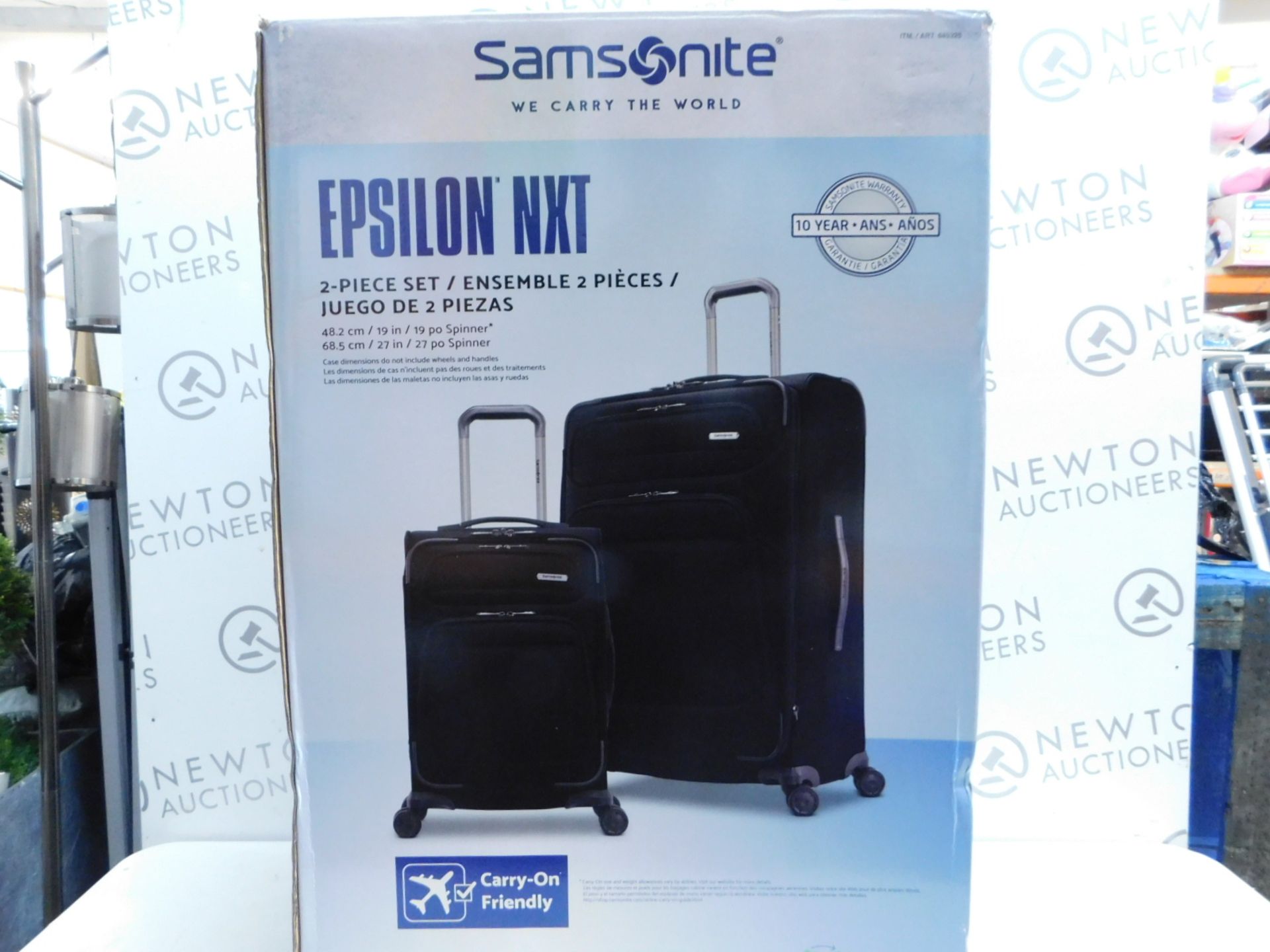 1 BOXED SAMSONITE 2-PIECE EPSILON NXT SOFTSIDE SPINNER LUGGAGE SET RRP Â£229.99