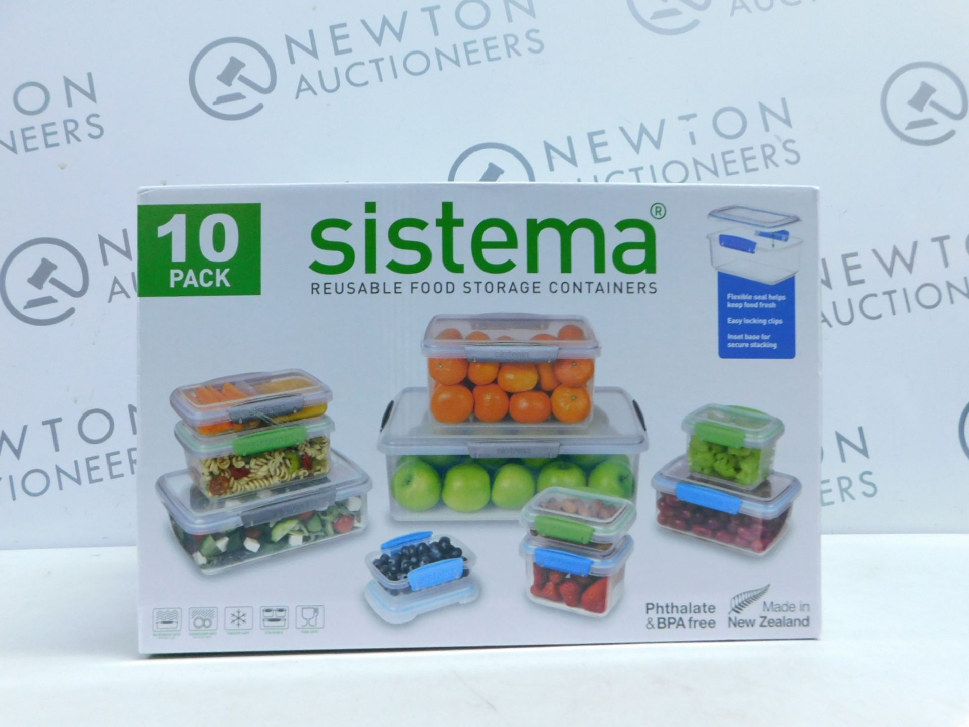 1 BOXED SISTEMA 10PK (APPROX) REUSABLE FOOD STORAGE CONTAINERS RRP Â£49.99
