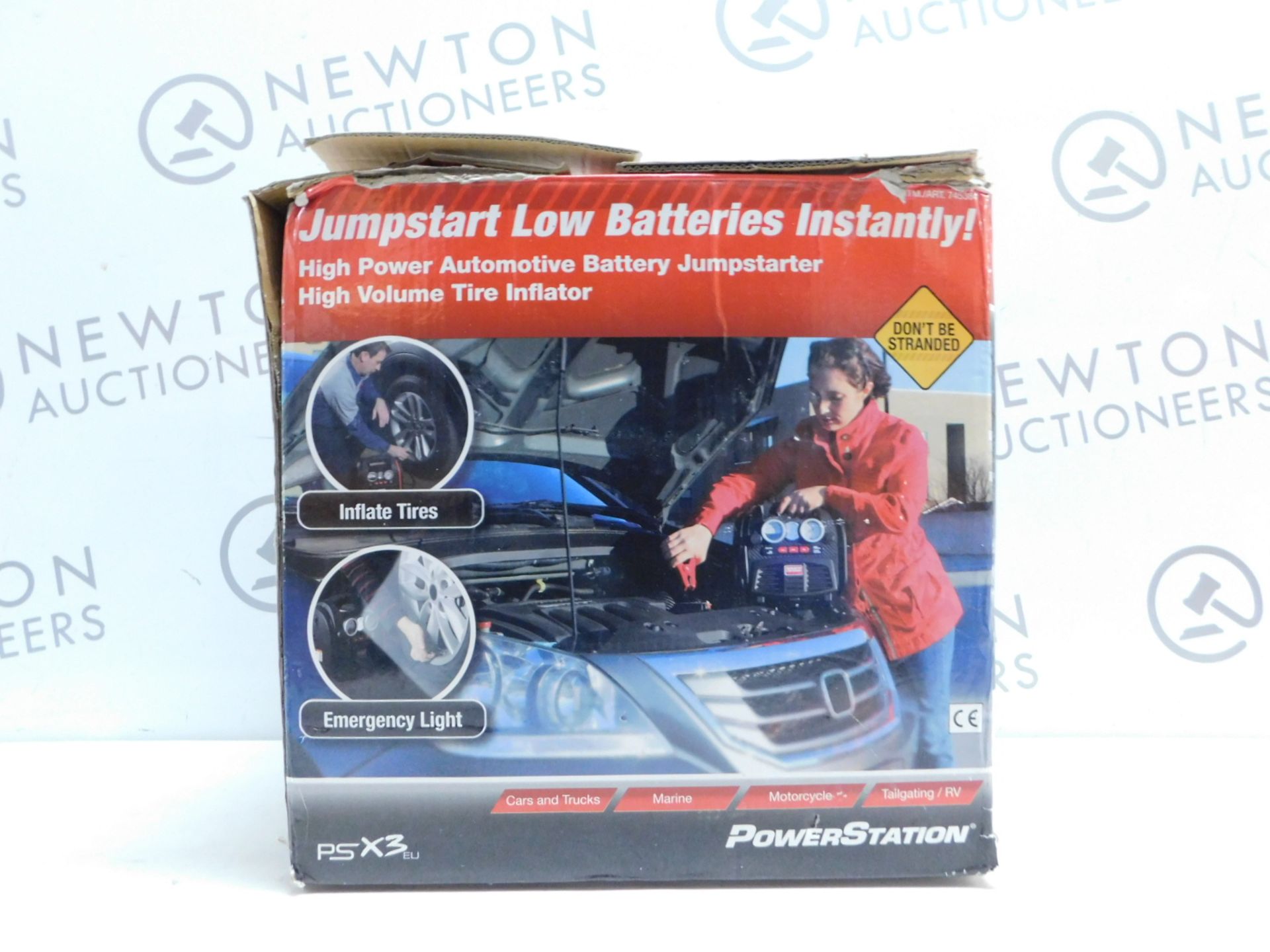 1 BOXED POWERSTATION PSX3 BATTERY JUMPSTARTER WITH BUILT IN LIGHT AND COMPRESSOR RRP Â£149.99