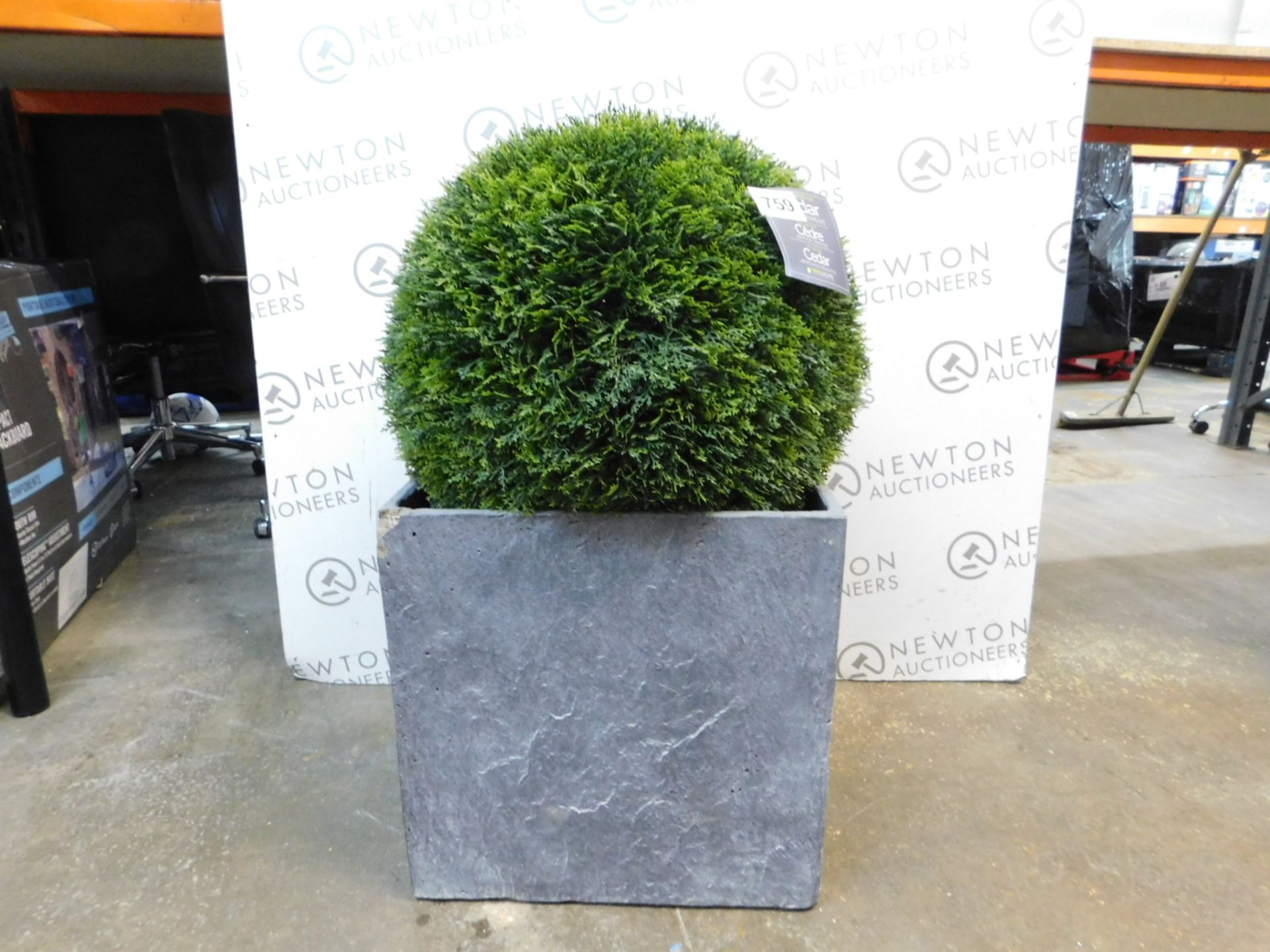 1 TREE LOCATE LARGE CEDAR ARTIFICIAL PLANT IN STONE PLANTER RRP Â£149.99