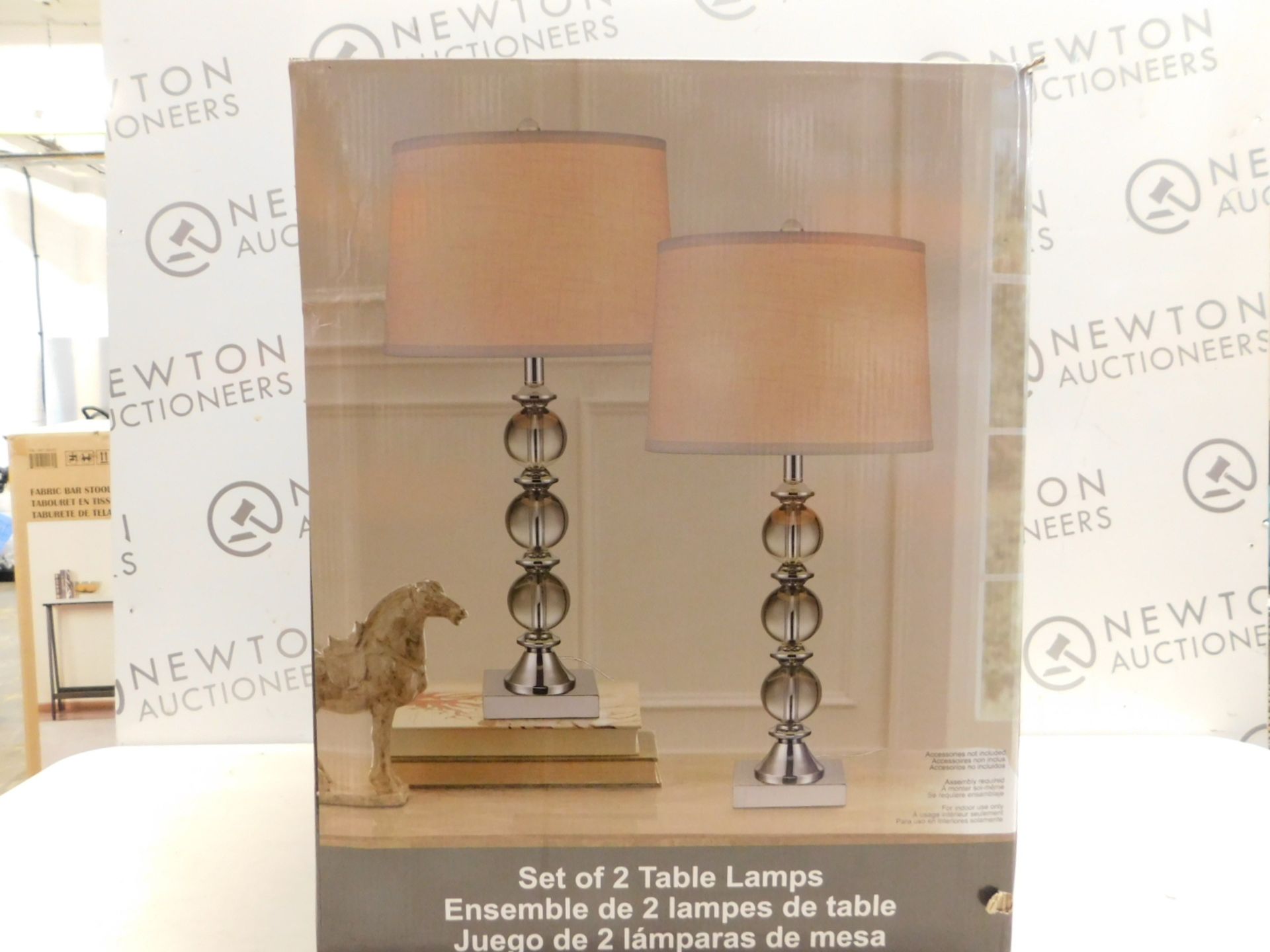 1 BOXED PAIR OF BRIDGEPORT DESIGNS CRYSTAL TABLE LAMPS RRP Â£119.99