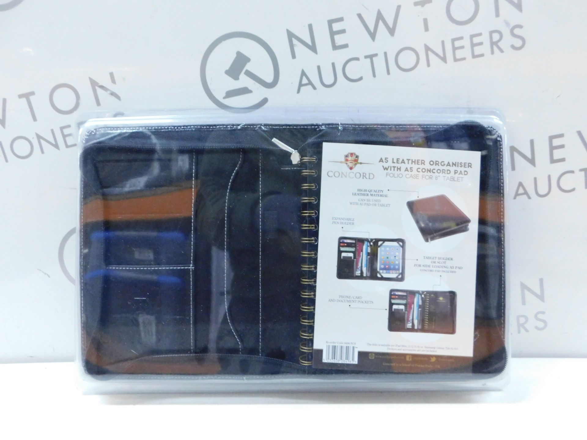 1 BRAND NEW PACK OF CONCORD A5 LEATHER ORGANISER CASE WITH PAD RRP Â£39.99