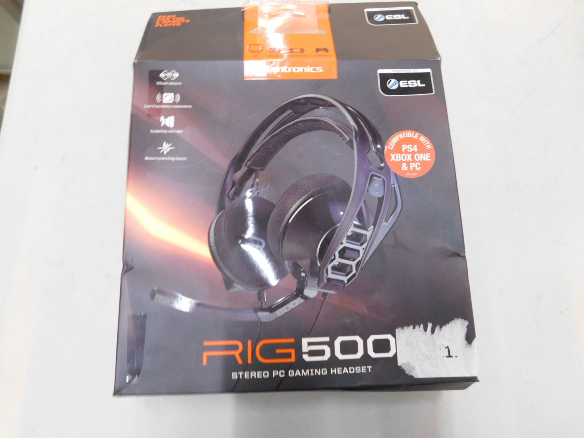 1 BOXED PLANTRONICS RIG 500 HEADPHONES RRP Â£149.99