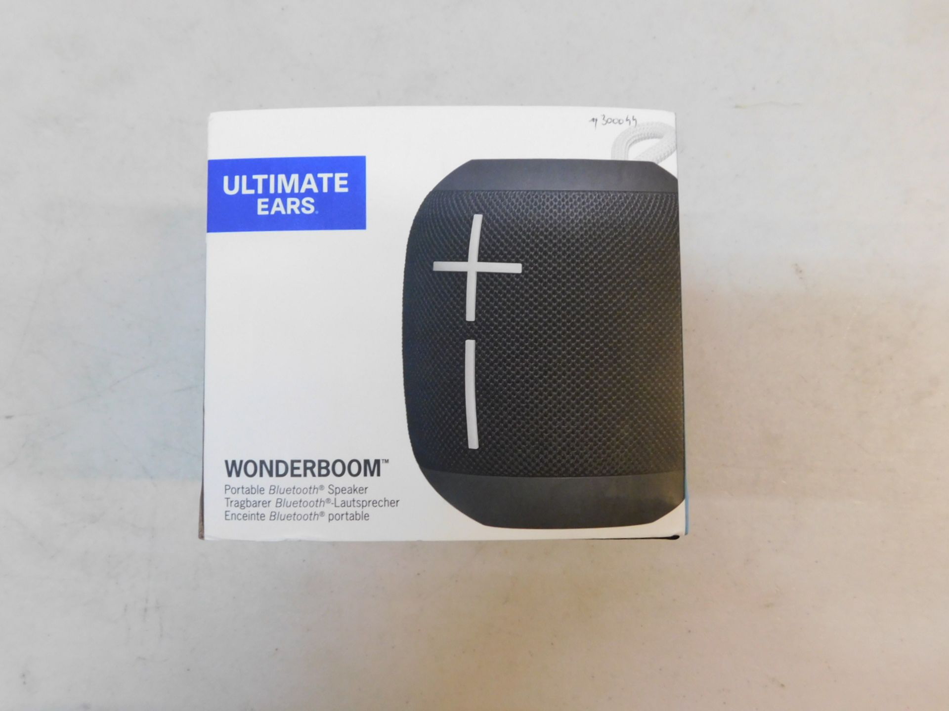 1 BOXED ULTIMATE EARS WONDERBOOM BLACK PORTABLE BLUETOOTH SPEAKER RRP Â£89.99