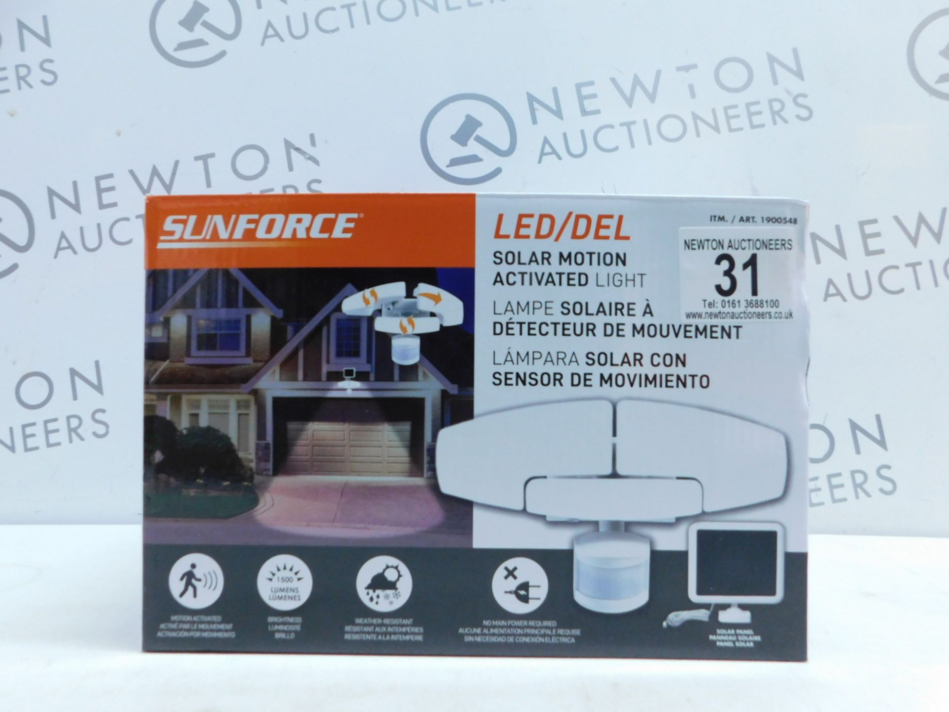 1 BOXED SUNFORCE 150 LED TRIPLE HEAD SOLAR MOTION ACTIVATED LIGHT RRP Â£119.99