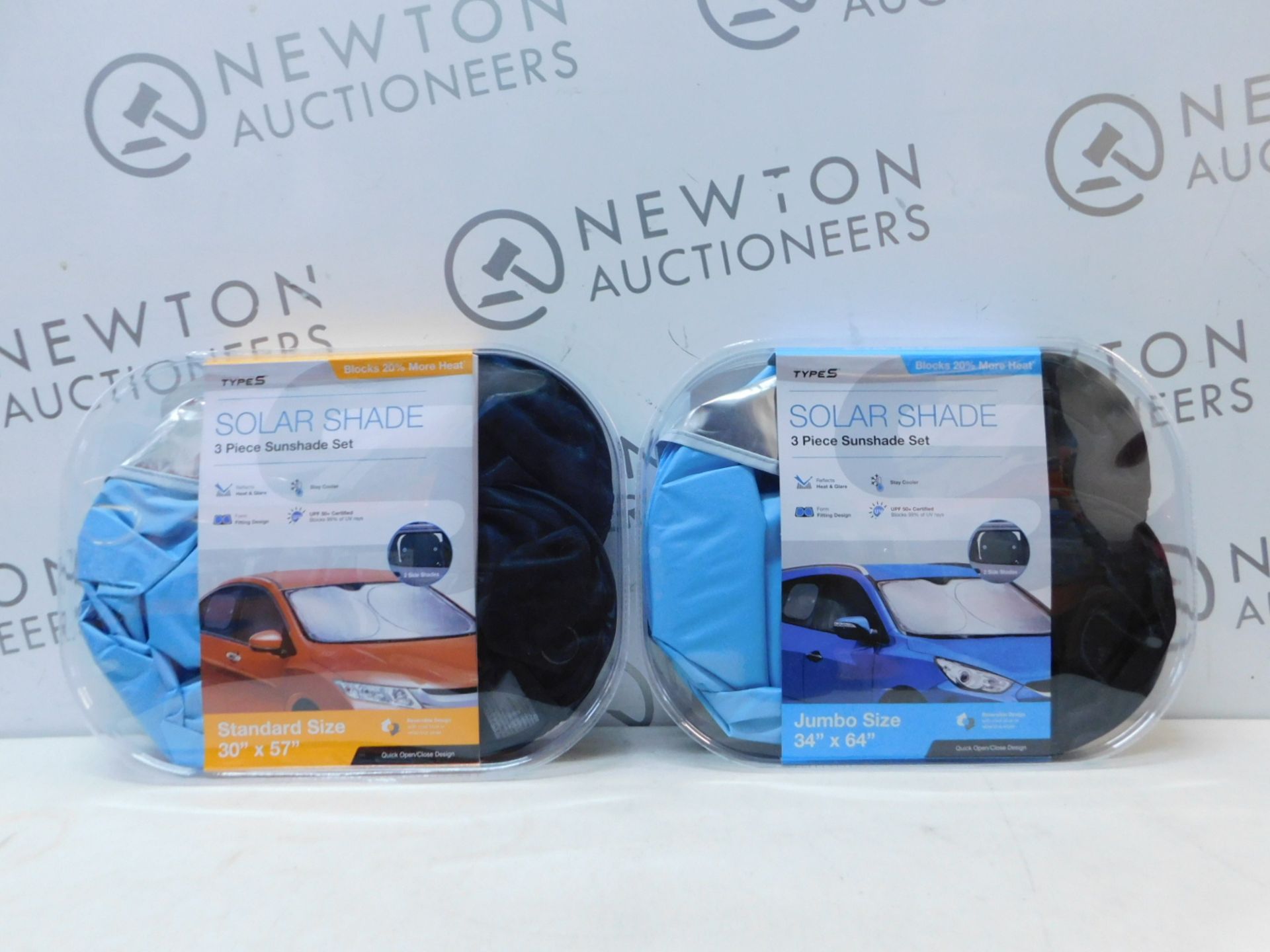 2 BRAND NEW PACKS OF TYPE-S SOLAR SHADE 3 PIECE SUNSHADE SET RRP Â£39.99