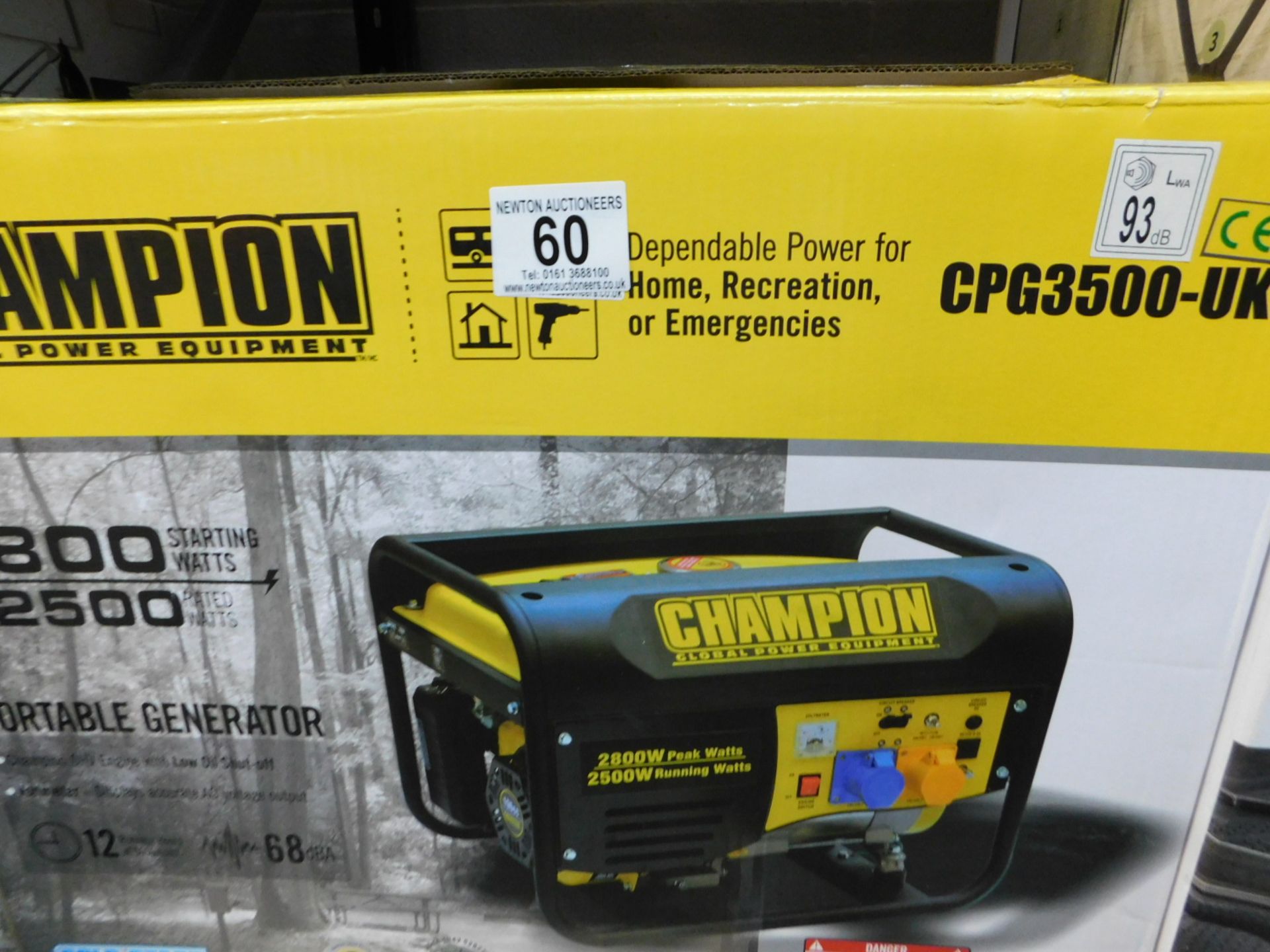 1 BOXED CHAMPION 196CC CPG3500 50HZ 120/240V PETROL GENERATOR RRP Â£349.99