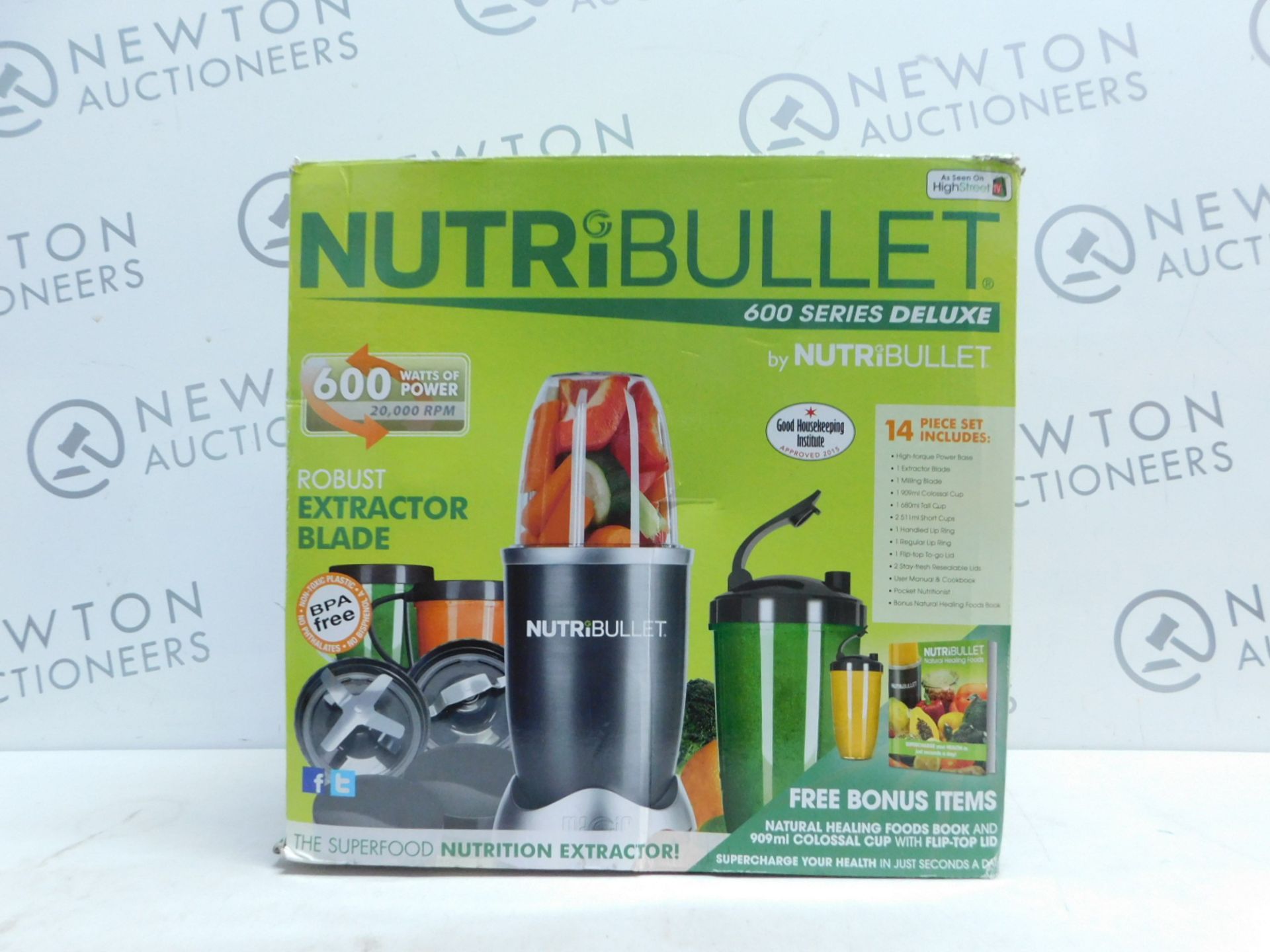 1 BOXED NUTRI BULLET 600 SERIES DELUXE MAGIC BULLET WITH ACCESSORIES RRP Â£89.99