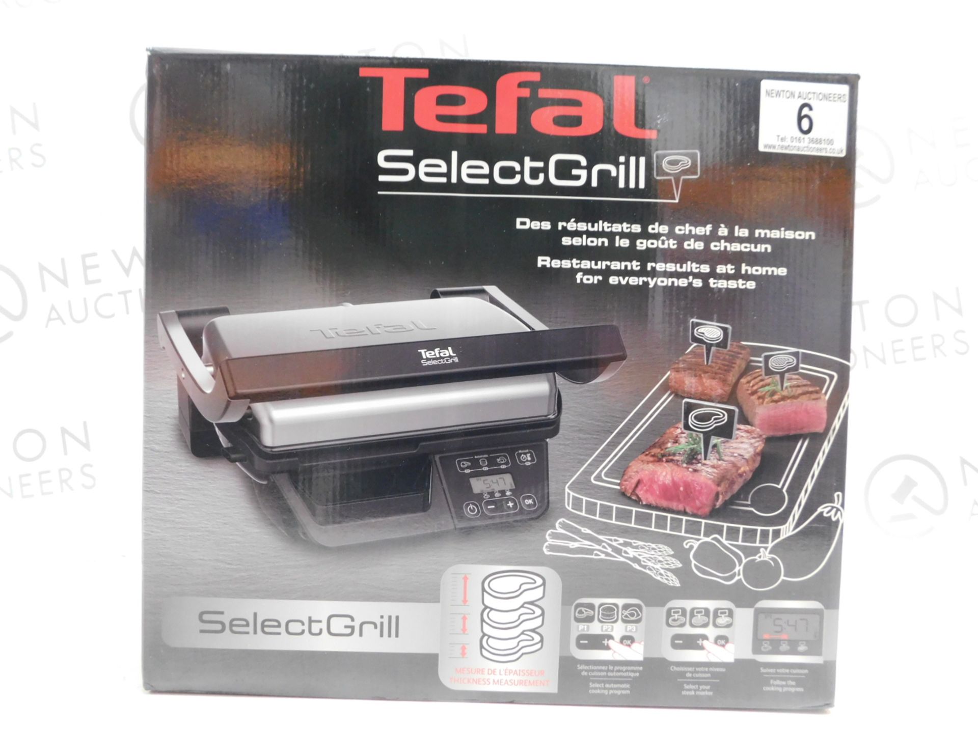 1 BOXED TEFAL SELECT GRILL GC740B40 5 PORTION ELECTRIC HEALTH GRILL RRP Â£199 (LIKE NEW CONDITION)