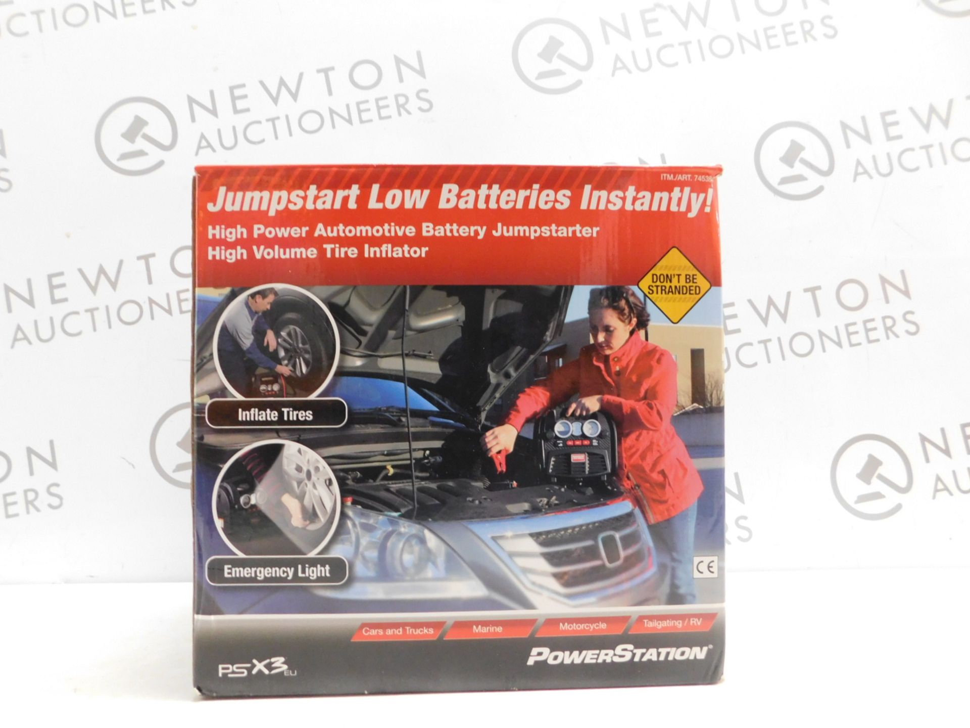 1 BOXED POWERSTATION PSX3 BATTERY JUMPSTARTER WITH BUILT IN LIGHT AND COMPRESSOR RRP Â£159