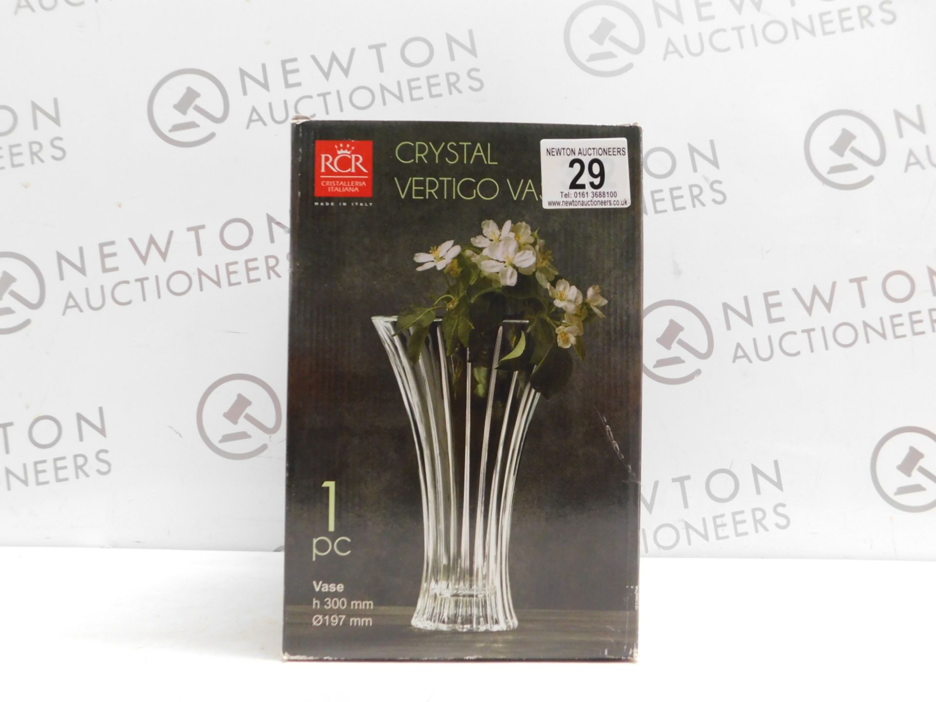 1 BOXED RCR CRYSTAL VERTIGO VASE XL RRP Â£29.99