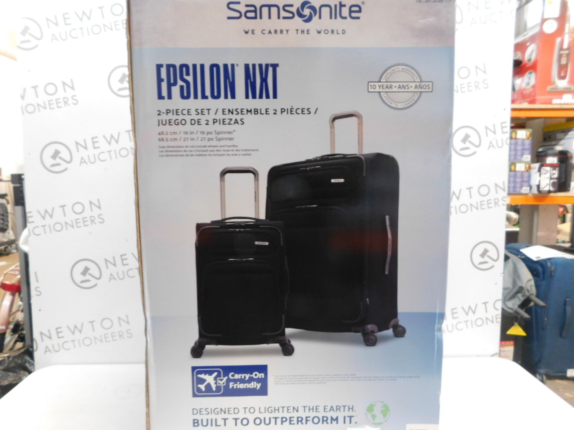 1 BOXED SAMSONITE 2-PIECE EPSILON NXT SOFTSIDE SPINNER LUGGAGE SET RRP Â£229.99