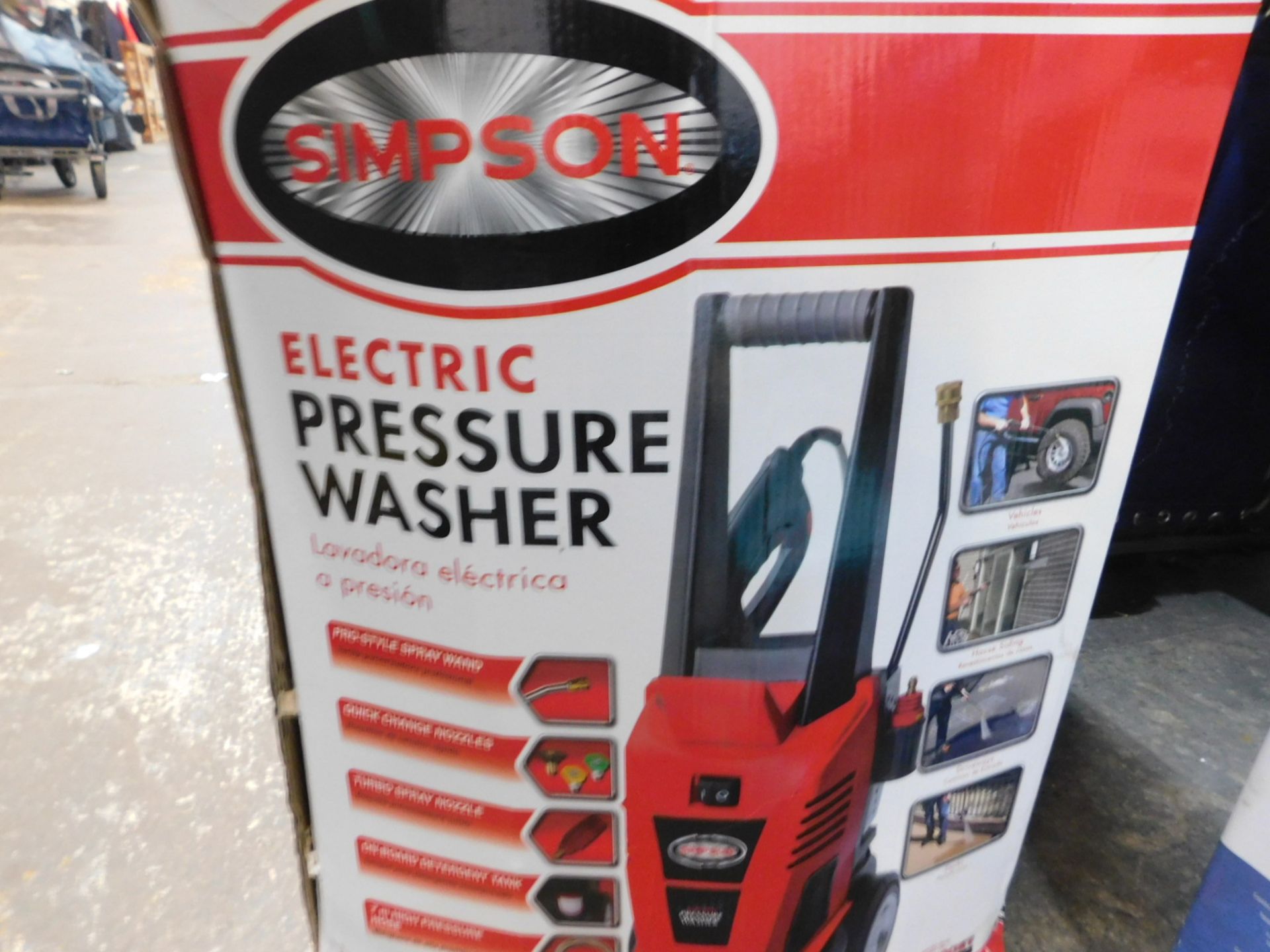 1 BOXED SIMPSON 13SIE-170UK ELECTRIC PRESSURE WASHER 1700 PSI RRP Â£179.99