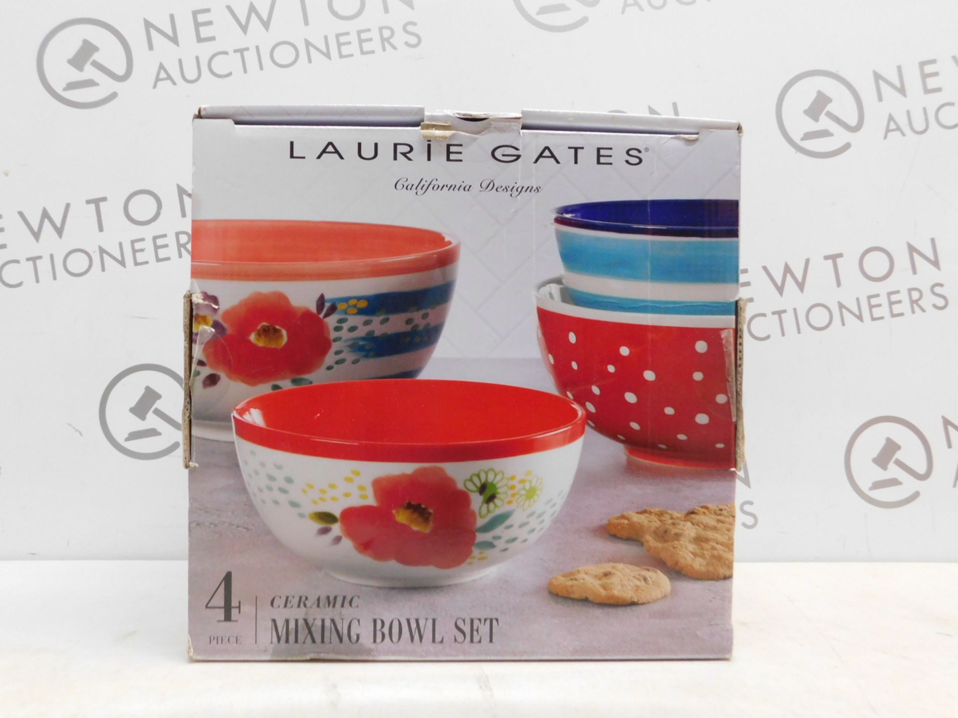 1 BOXED LAURIE GATES STONEWARE 4 PIECE NESTED MIXING BOWLS RRP Â£44.99