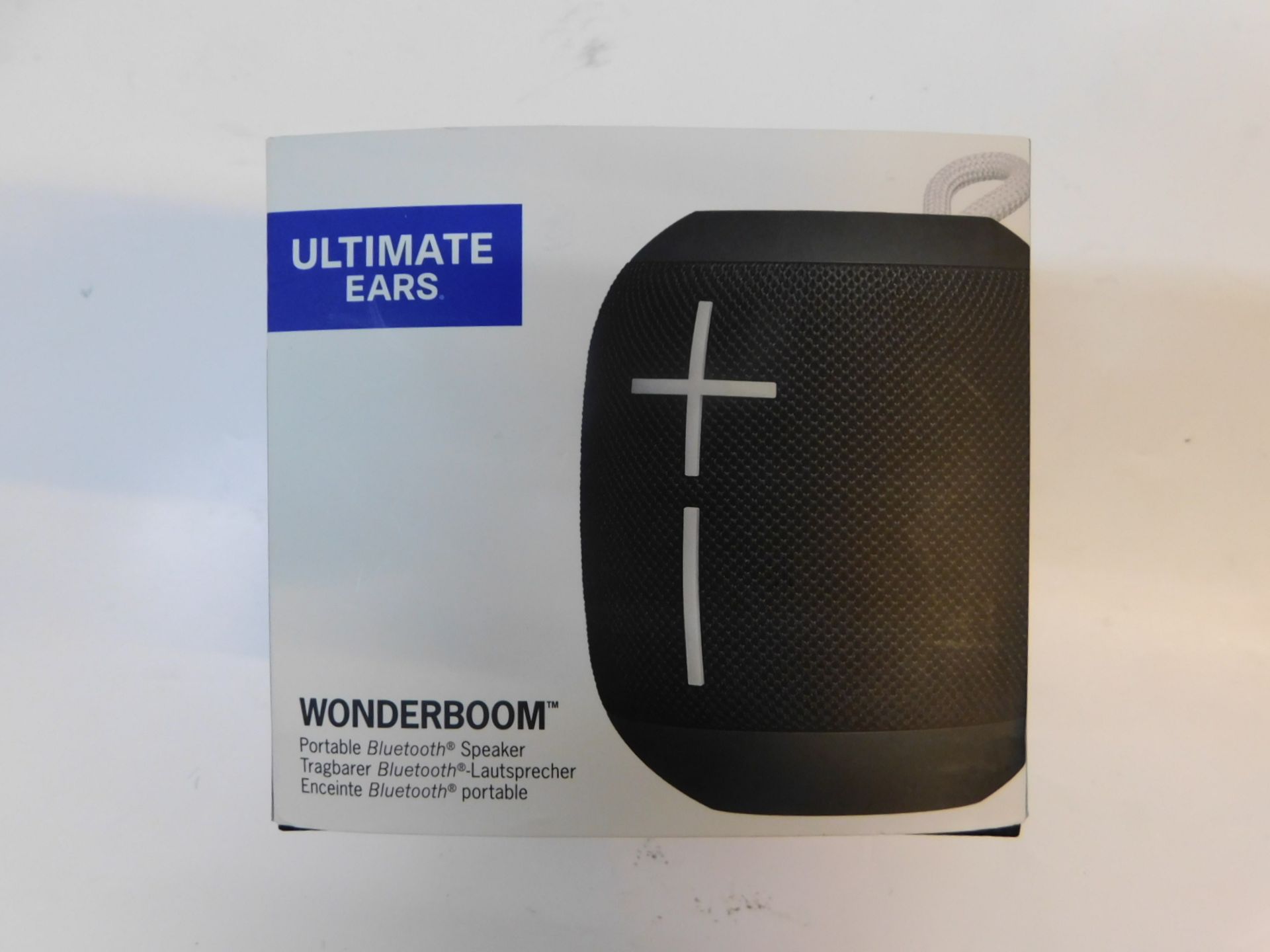 1 BOXED ULTIMATE EARS WONDERBOOM BLACK PORTABLE BLUETOOTH SPEAKER RRP Â£89.99