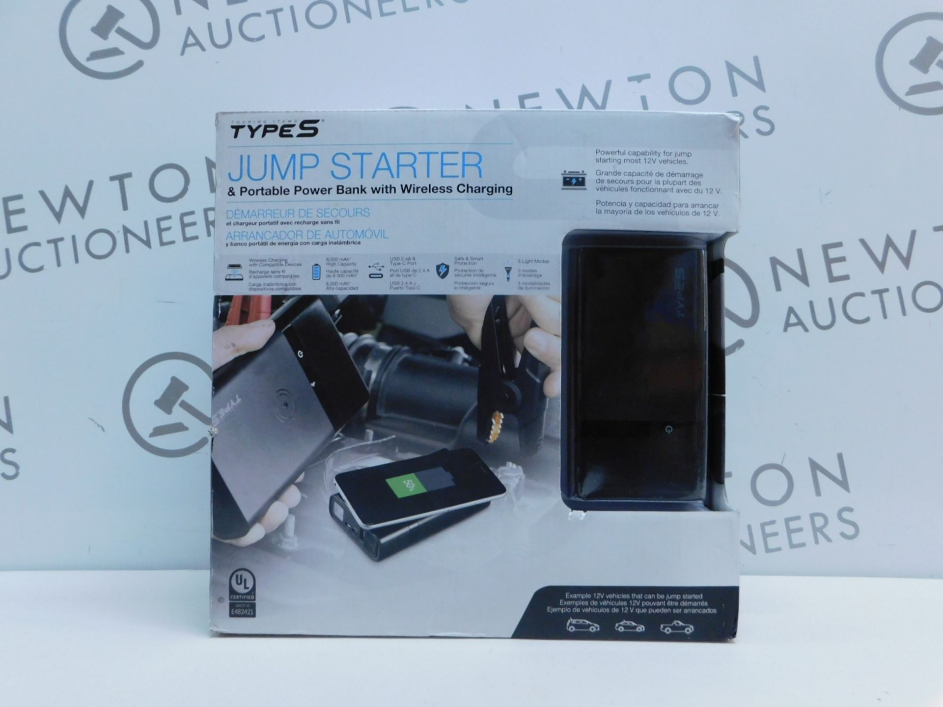 1 BOXED TYPE-S CAR JUMP START AND PORTABLE POWER BANK WITH BUILT-IN WIRELESS RRP Â£119.99