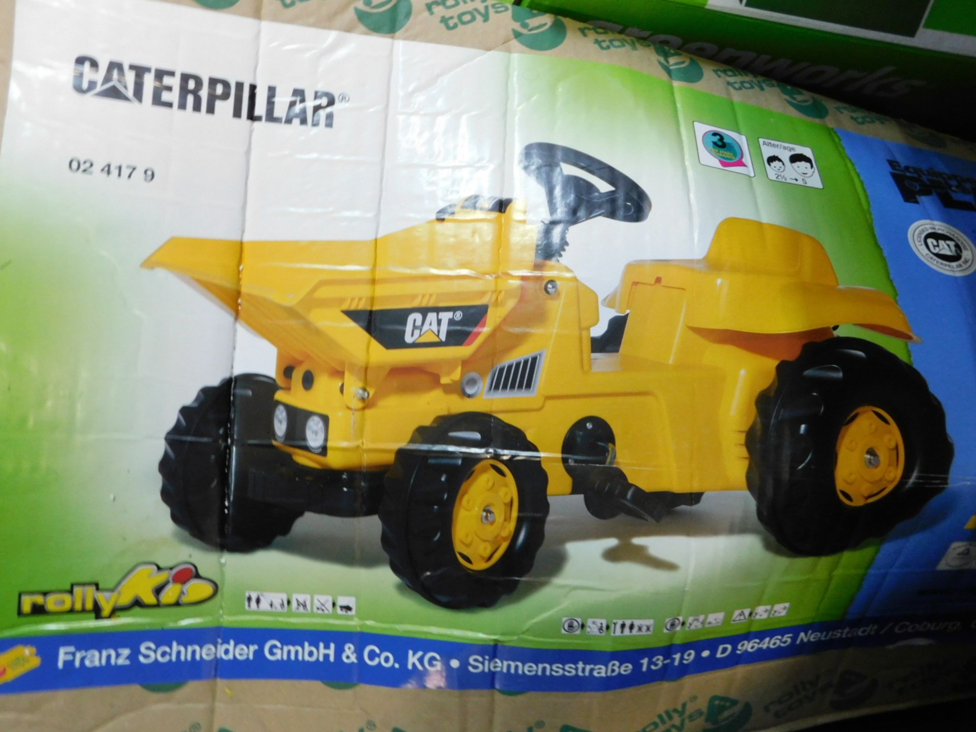 1 BOXED ROLLY KID CATERPILLAR DUMPER PEDAL RIDE ON RRP Â£119.99