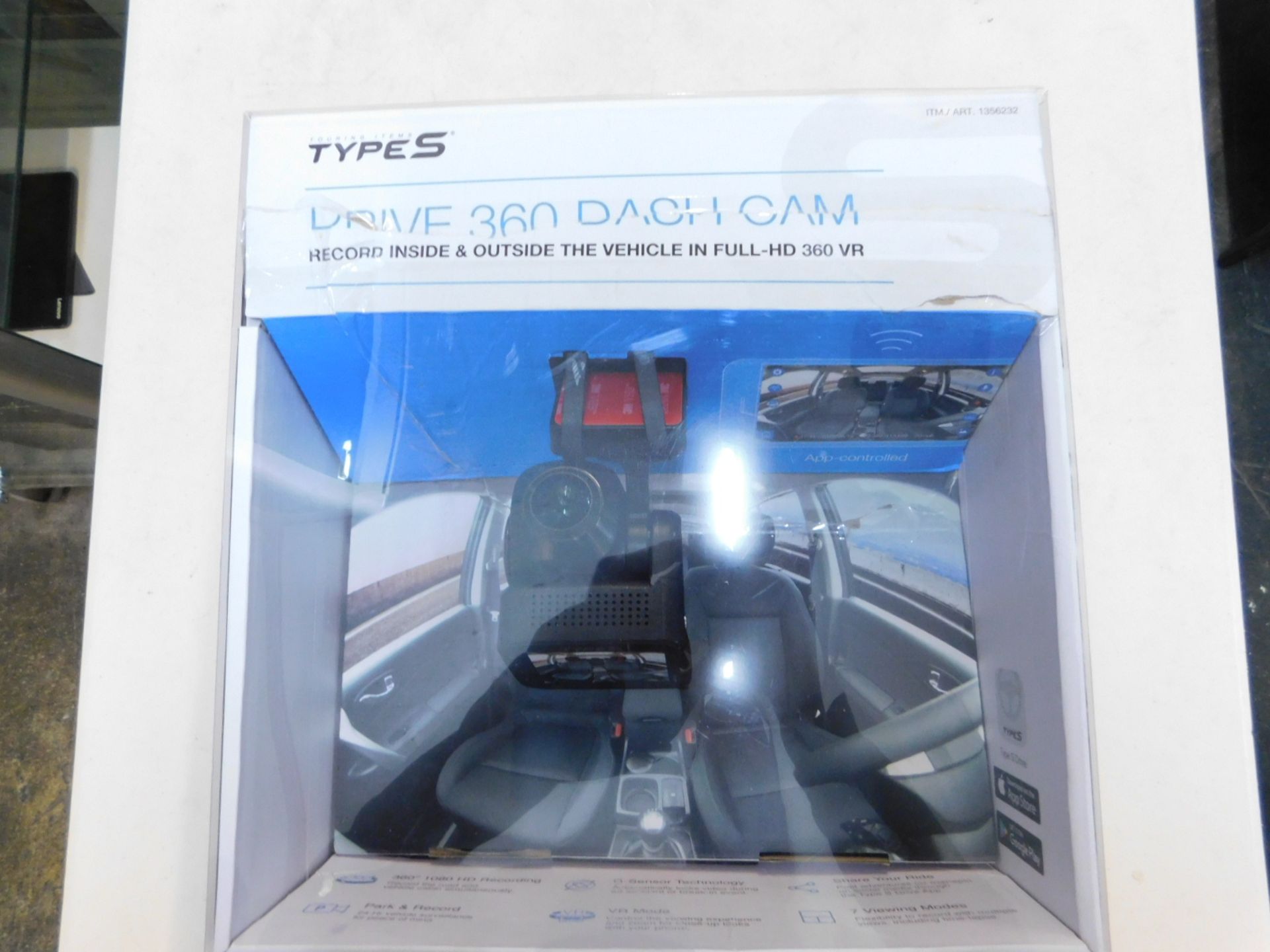 1 BOXED TYPES DRIVE 360 DASH CAM RRP Â£149