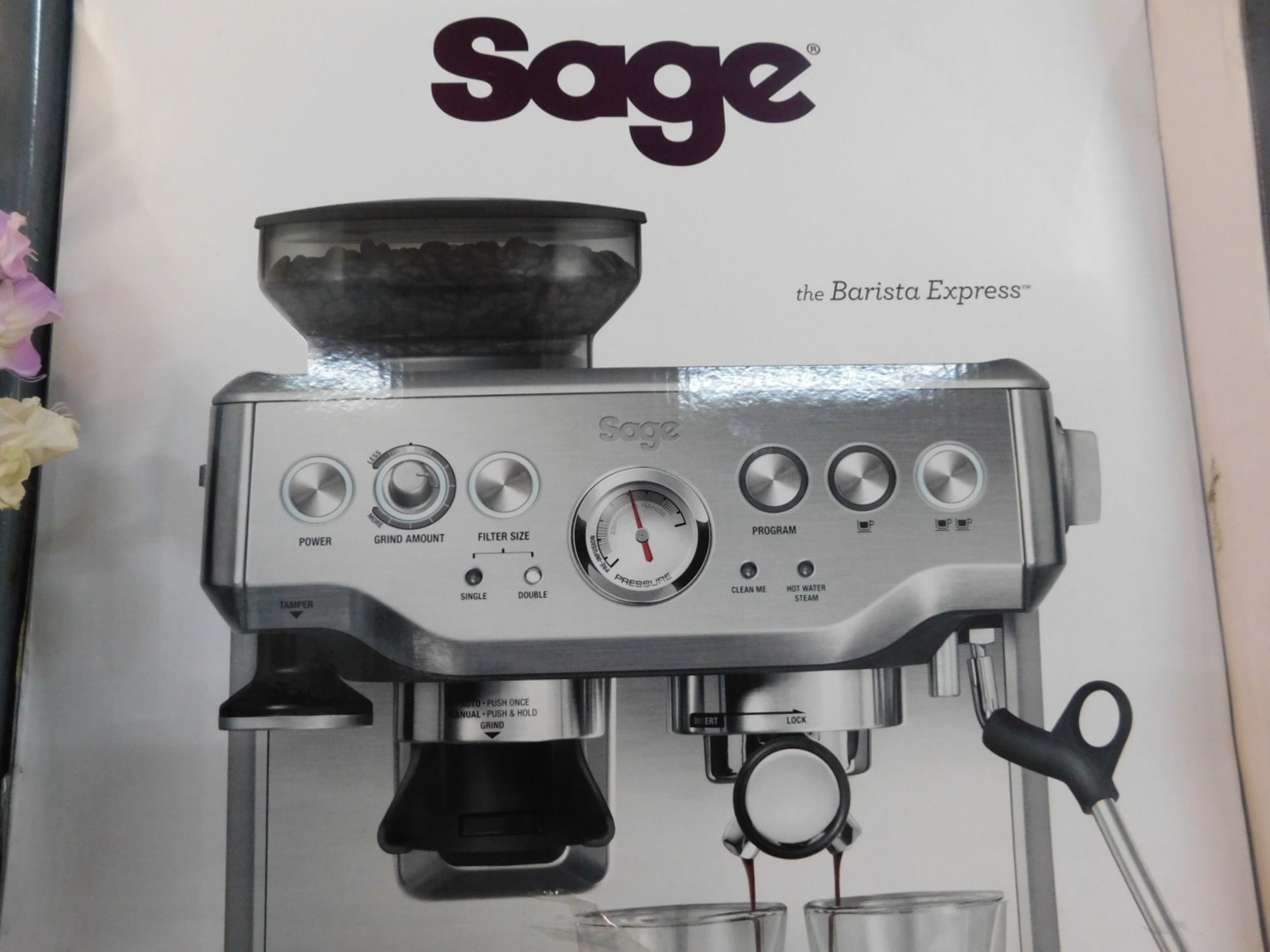 1 BOXED SAGE BARISTA EXPRESS BES875UK BEAN TO CUP COFFEE MACHINE RRP Â£549.99