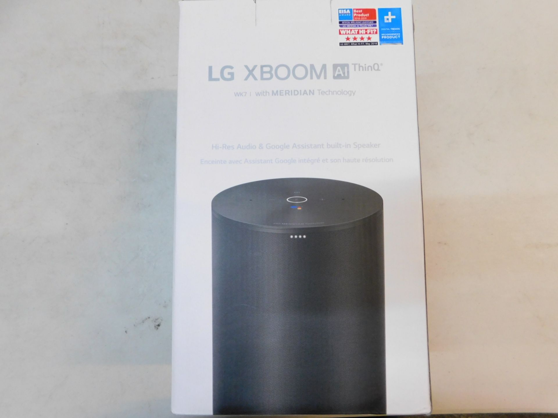 1 BOXED LG THINQ SPEAKER WITH GOOGLE ASSIST RRP Â£99.99