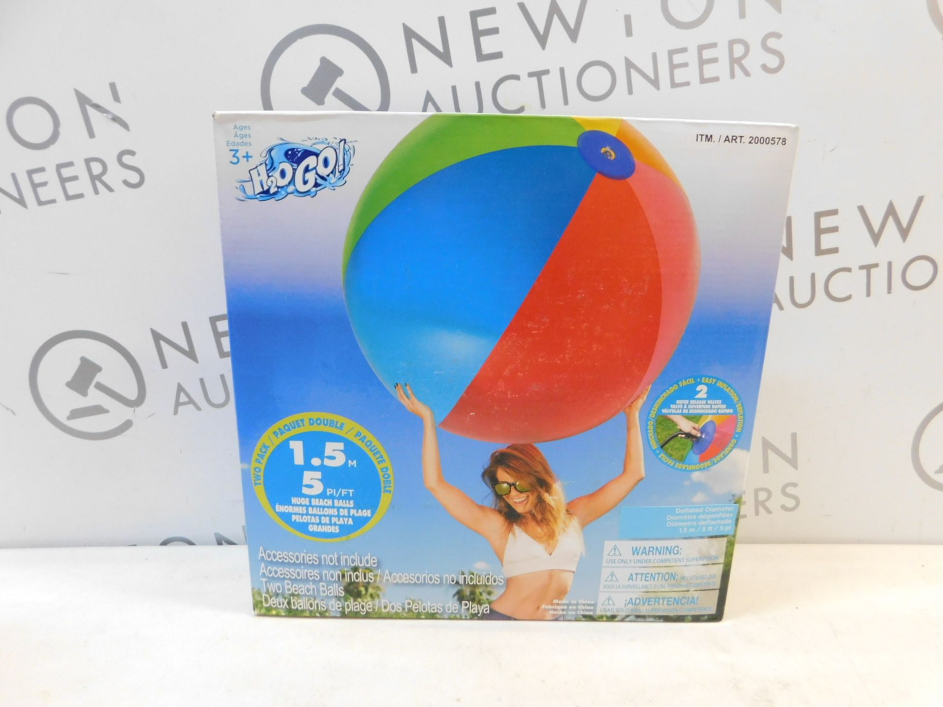 1 BRAND NEW BOXED SET OF 2 BESTWAY 60" H2O GO INFLATABLE BEACH BALLS RRP Â£19.99