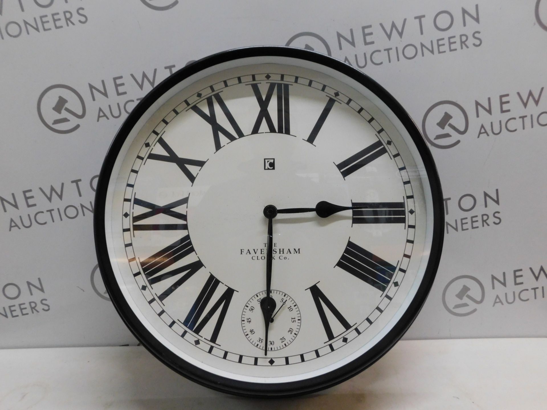 1 FAVERSHAM CLOCK CO BLACK VINTAGE WALL CLOCK RRP Â£44.99