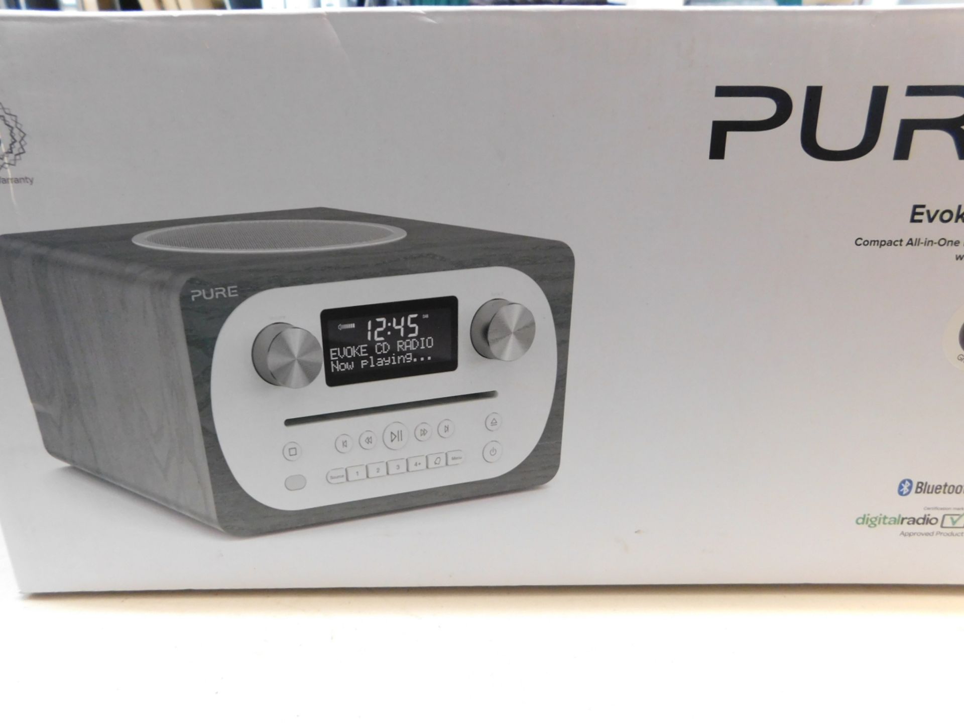 1 BOXED PURE EVOKE C-D4 STEREO ALL IN ONE MUSIC SYSTEM WITH BLUETOOTH RRP Â£199.99