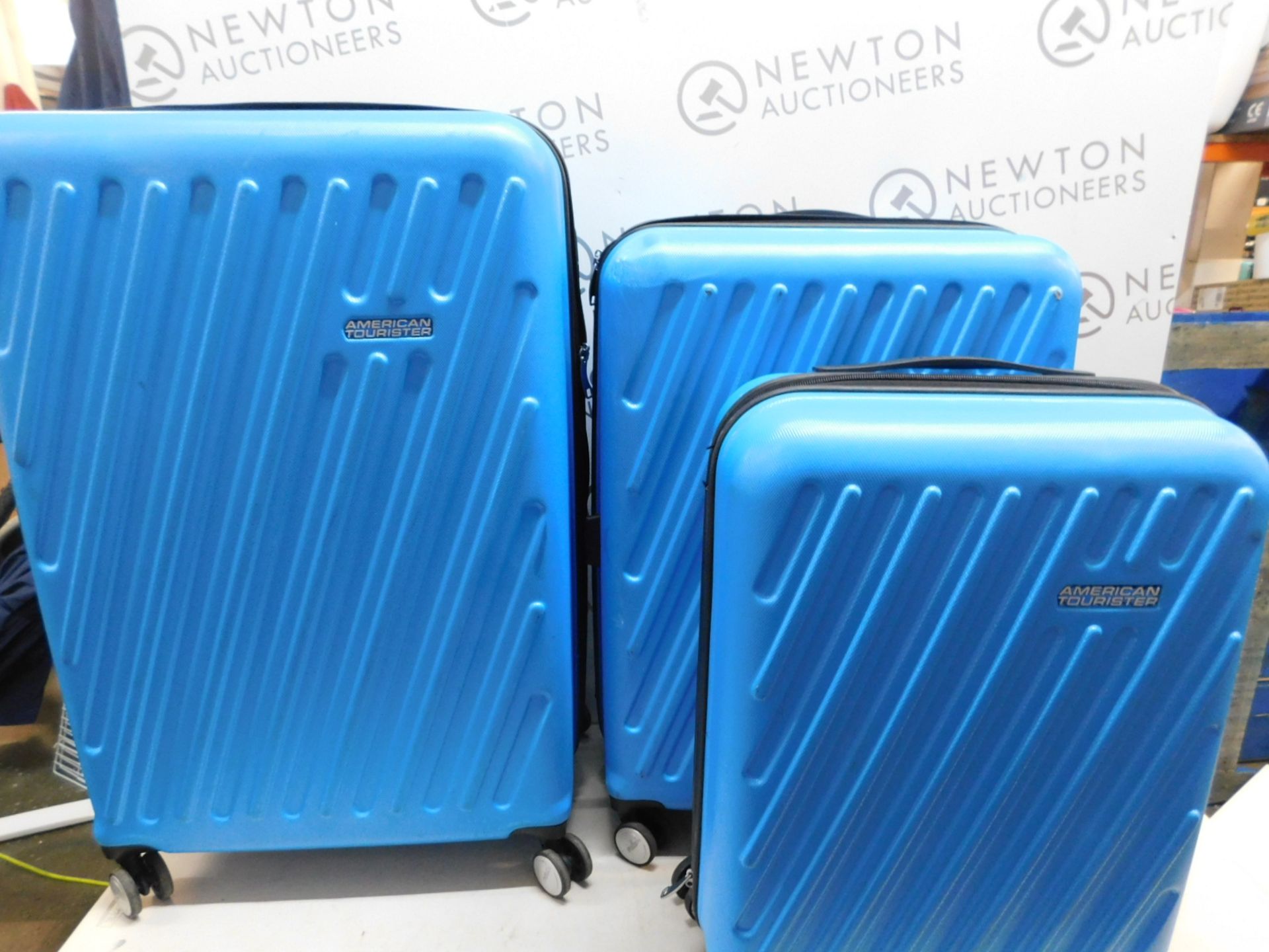 1 AMERICAN TOURISTER 3-PIECE VISBY COMBI-LOCK SEA BLUE HARDSIDE PROTECTION LUGGAGE CASES RRP Â£229.