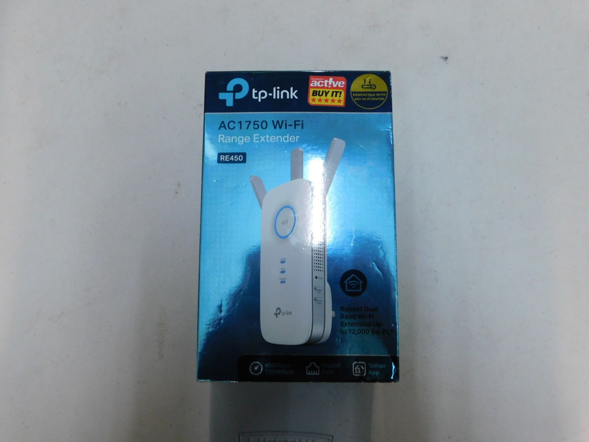 1 BOXED TP-LINK AC1750 WI-FI RANGE EXTENDER UPTO 12.000 SQ FT RRP Â£74.99