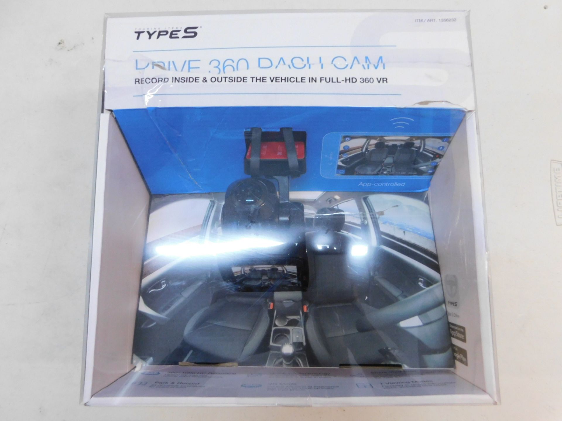 1 BOXED TYPES DRIVE 360 DASH CAM RRP Â£149