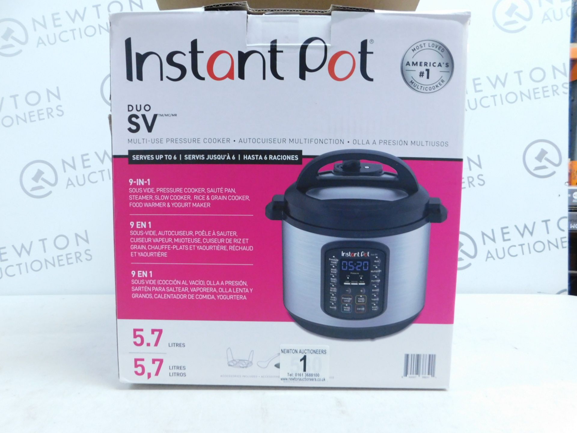 1 BOXED INSTANT POT IP-DUO60 7 IN 1 MULT-FUNCTIONAL COOKER RRP Â£159.99