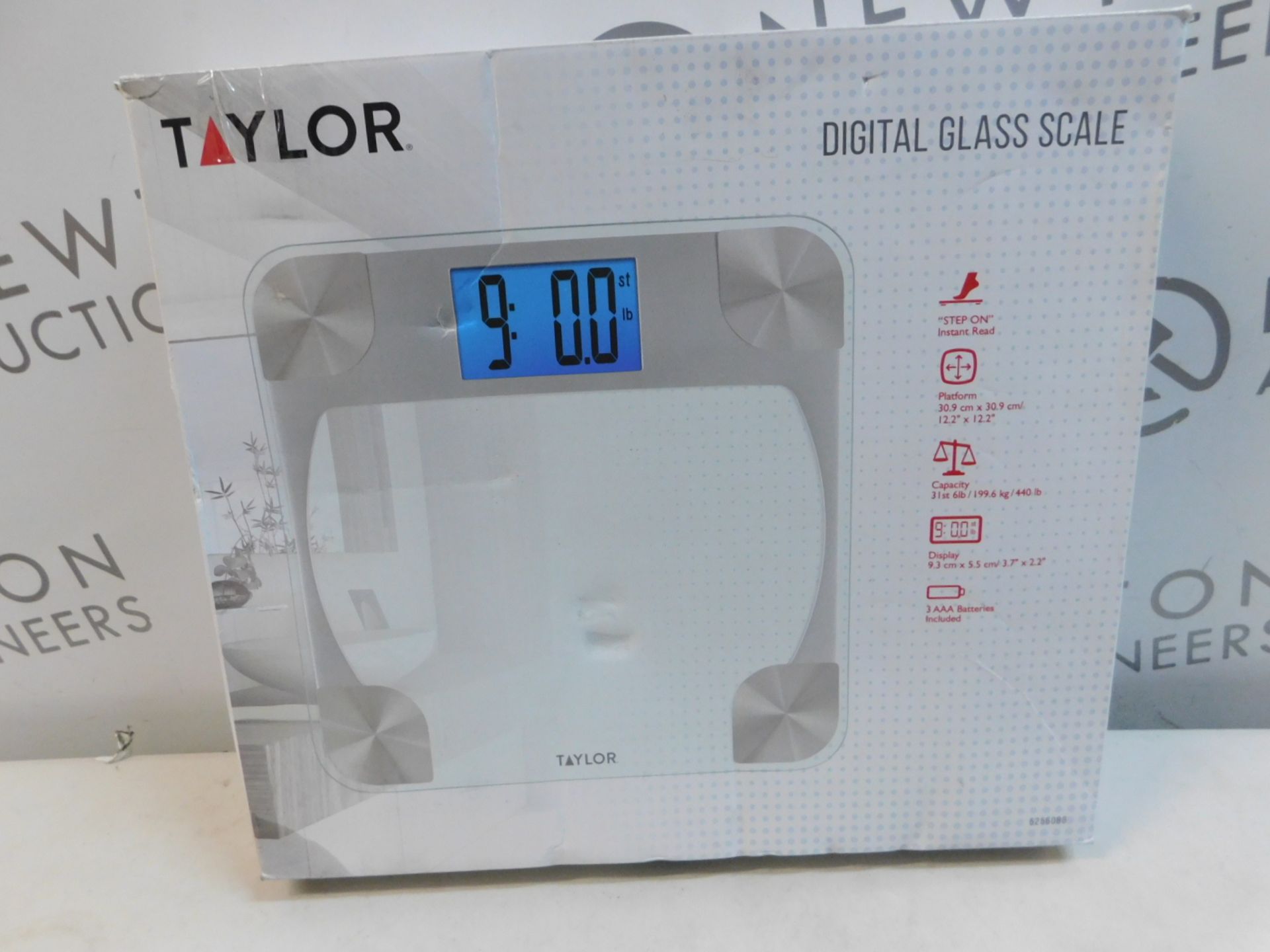 1 BOXED TAYLOR DIGITAL GLASS SCALE RRP Â£29.99