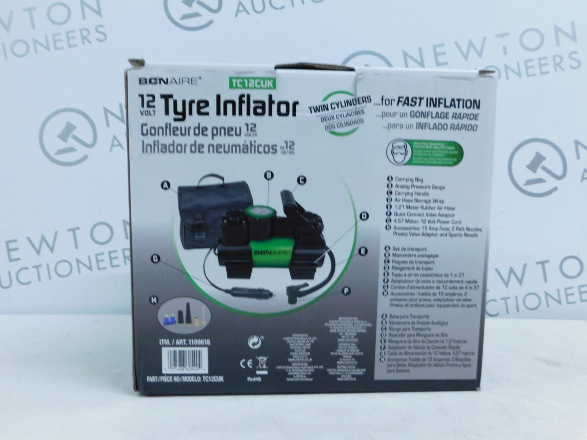 1 BOXED BONAIRE TC12CUK 12 VOLT INFLATOR RRP Â£49.99