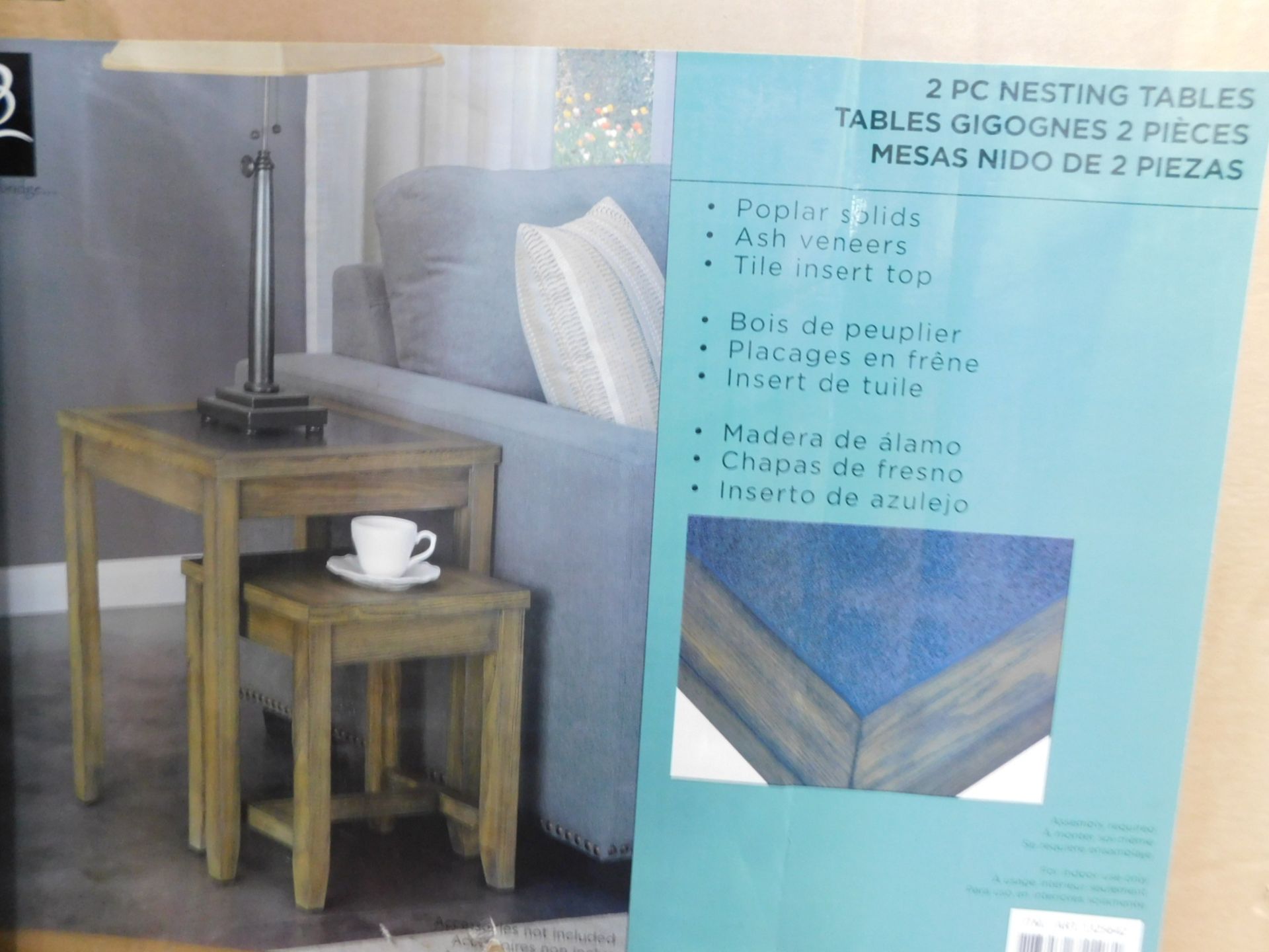 1 BOXED BAINBRIDGE HOME NEST OF 2 TABLES RRP Â£149.99 - Image 2 of 2