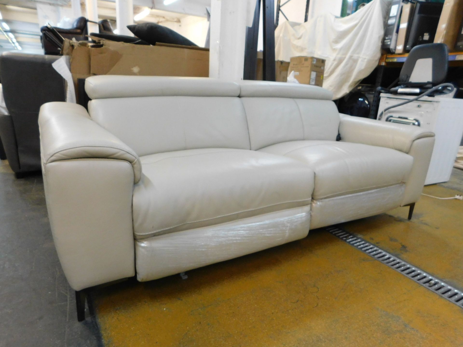 1 NICOLETTI SPARTA 2 SEATER ITALIAN LEATER DESIGNER ELECTRIC SOFA RRP Â£1299